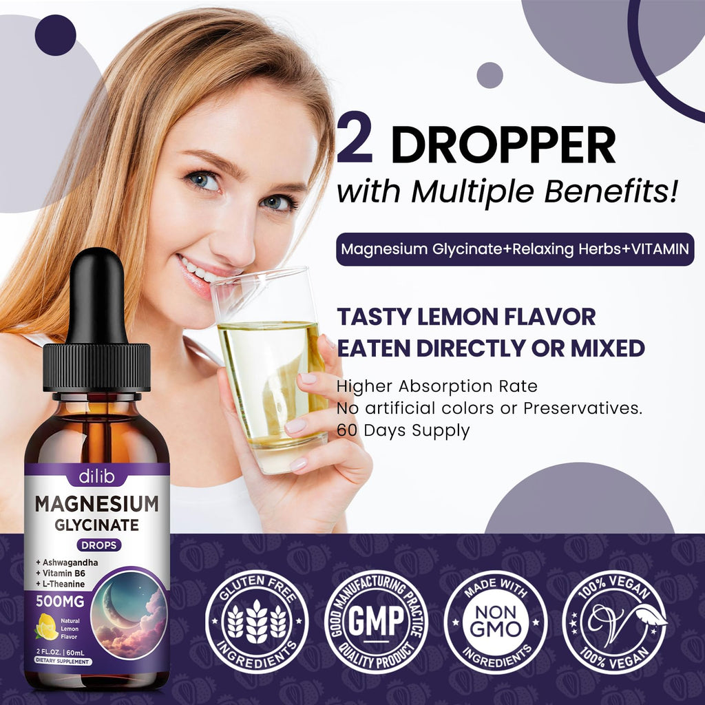 Magnesium Glycinate Liquid Drops with Ashwagandha L-Theanine

