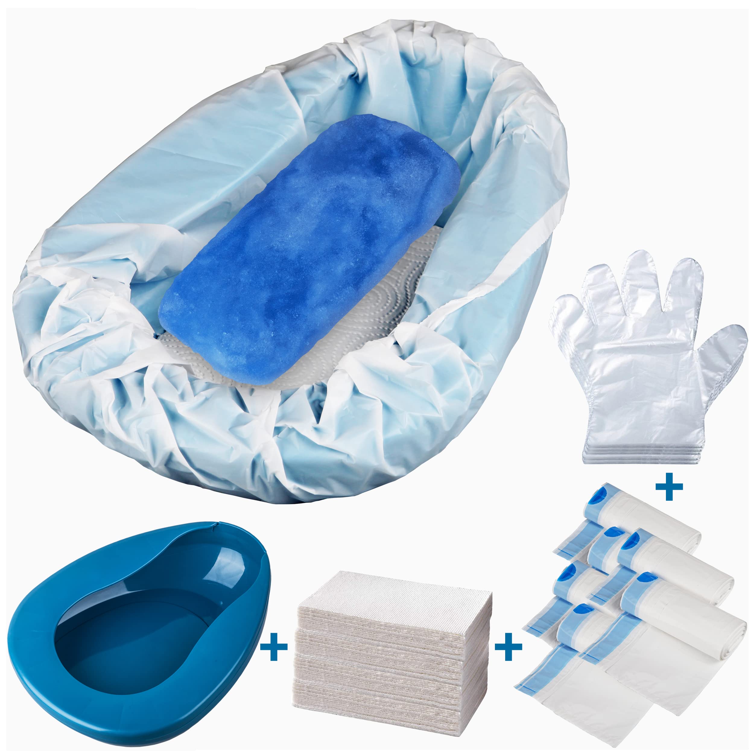 MINIVON Bedpan Set with Liners, Pads & Gloves

