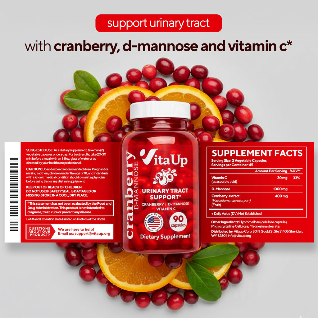 VitaUp D-Mannose & Cranberry Supplement for Women | UTI

