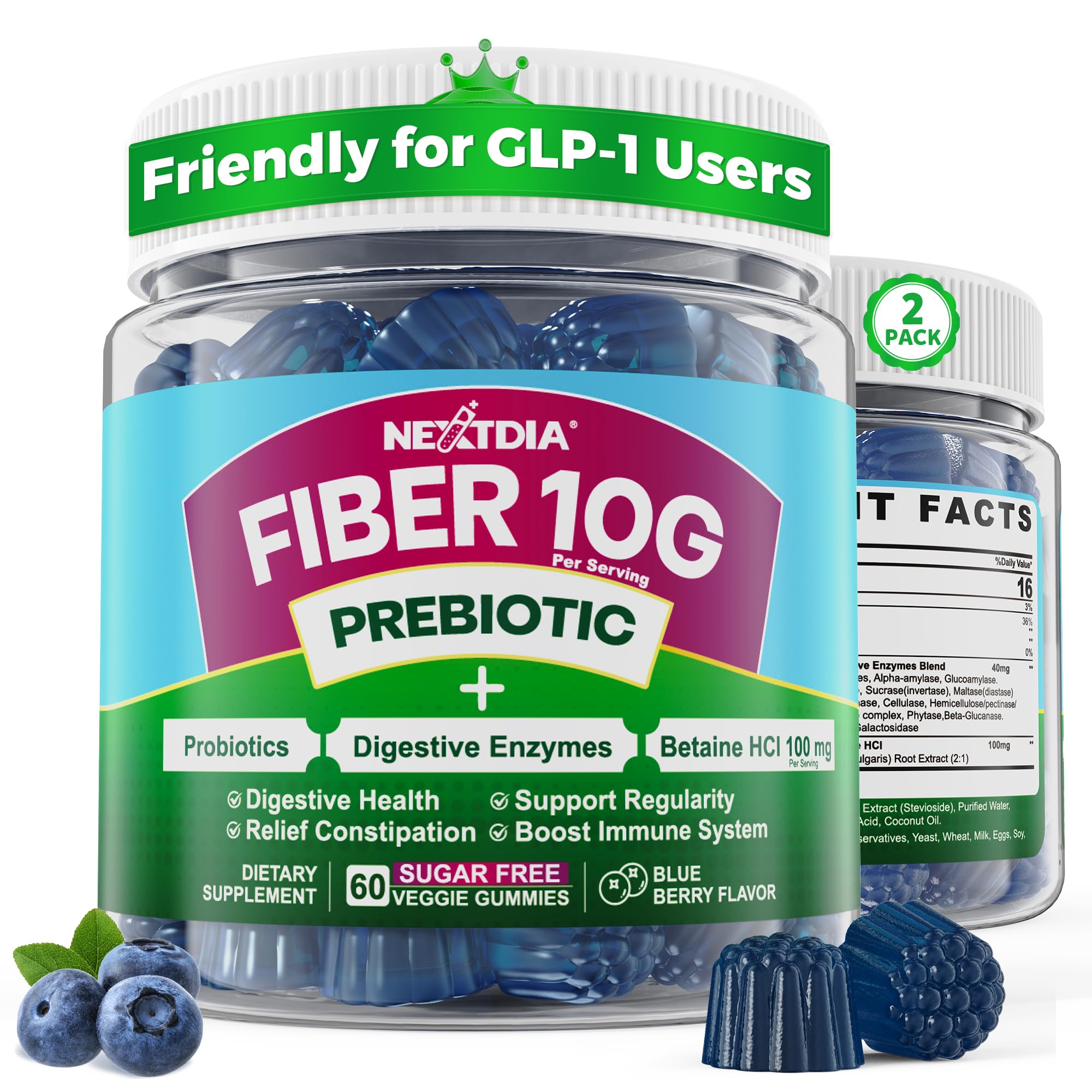 Nextdia Fiber Gummies – GLP-1 Prebiotic Probiotics


