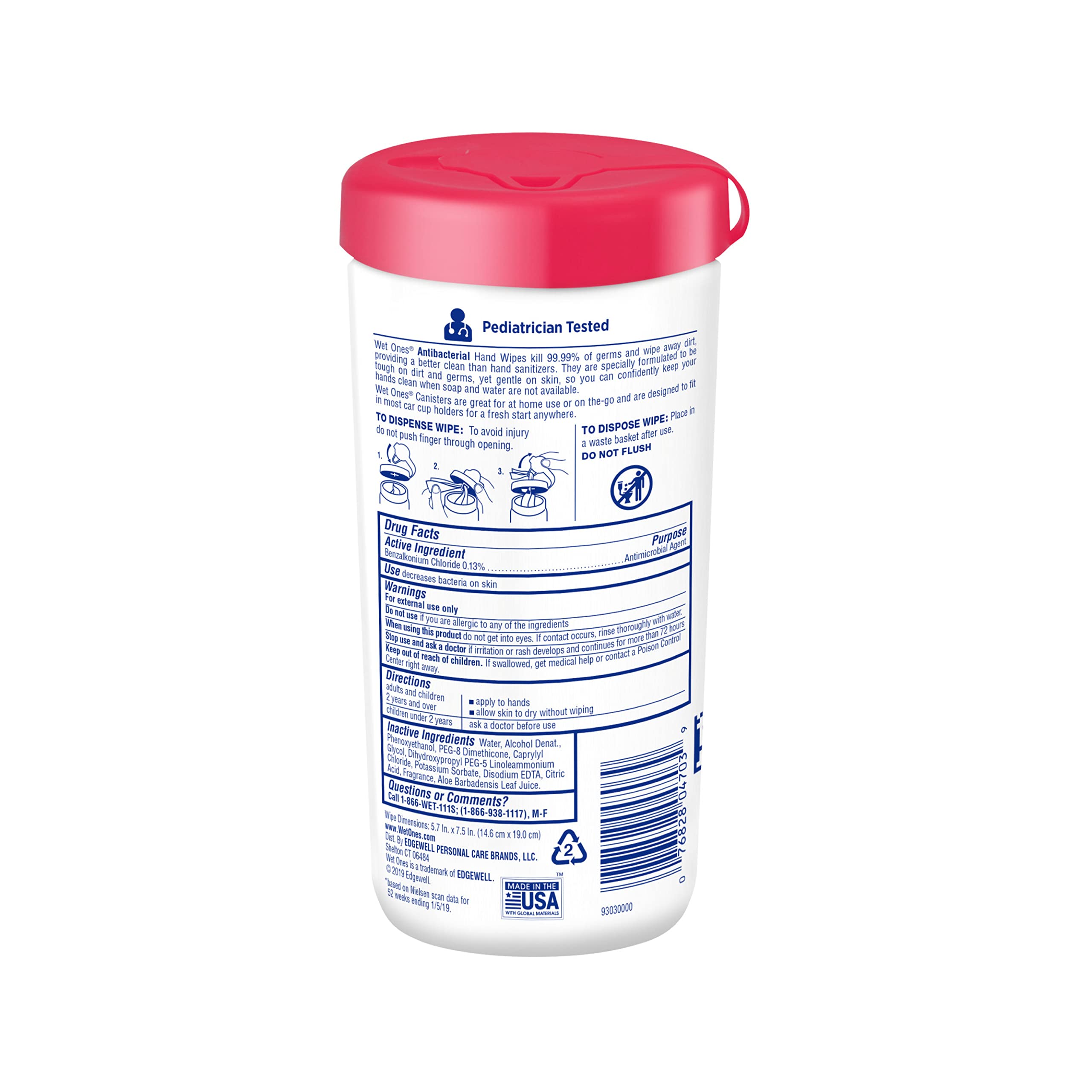 Wet Ones Antibacterial Hand Wipes with Aloe

