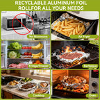 HKZJKJ Aluminum Foil Roll with Cutter | Food Safe


