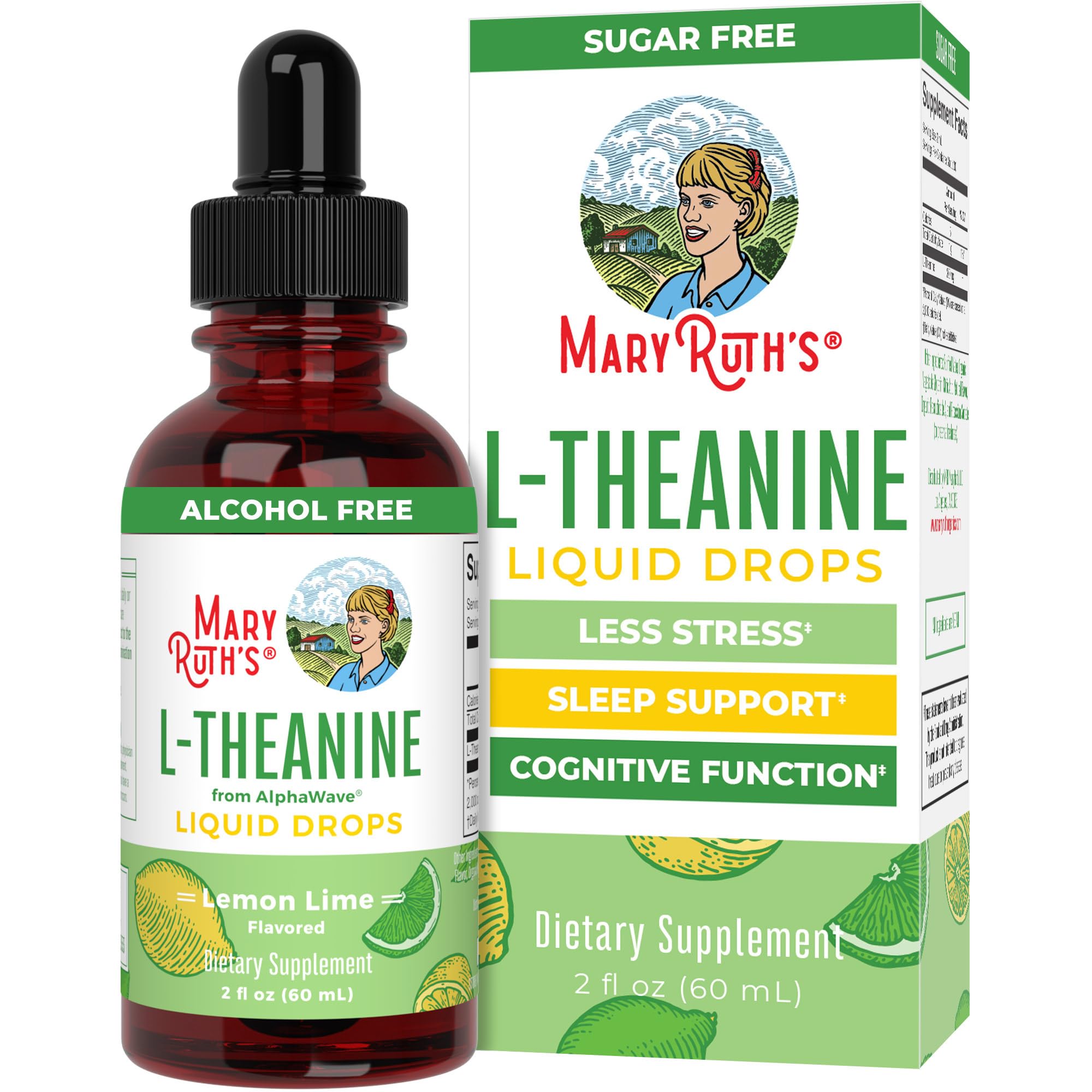 MaryRuth's L-Theanine Liquid Drops 200 mg | Mood Support

