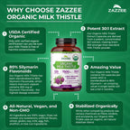 Zazzee Organic Milk Thistle Extract Capsules

