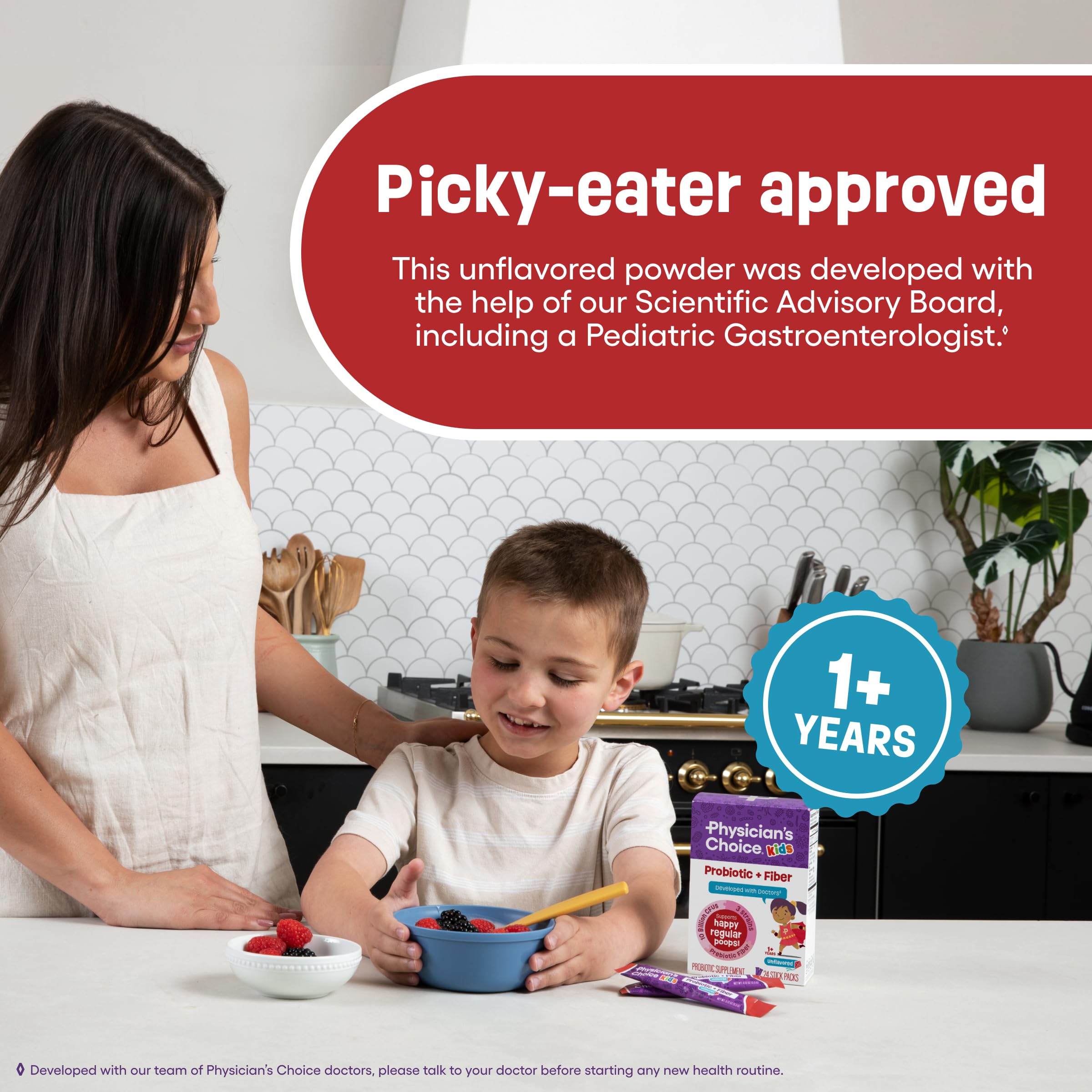 Physician's Choice Kids Probiotic + Prebiotic Fiber Digestive Health

