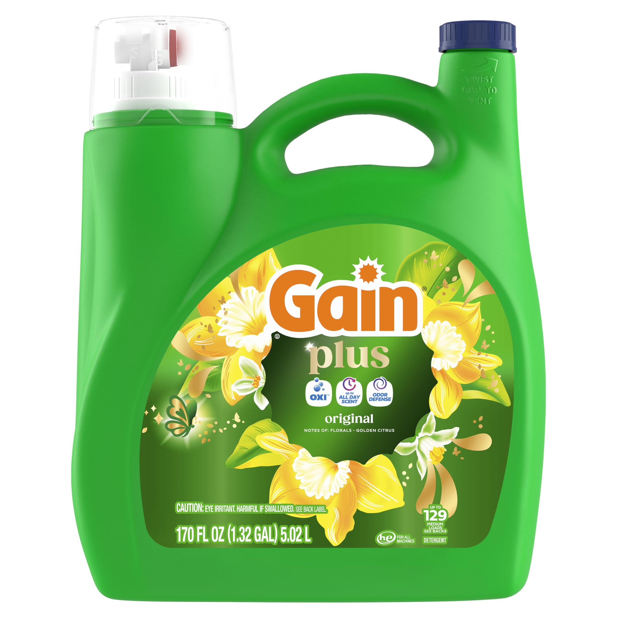 Gain Plus Liquid Laundry Detergent with Oxi Original Scent

