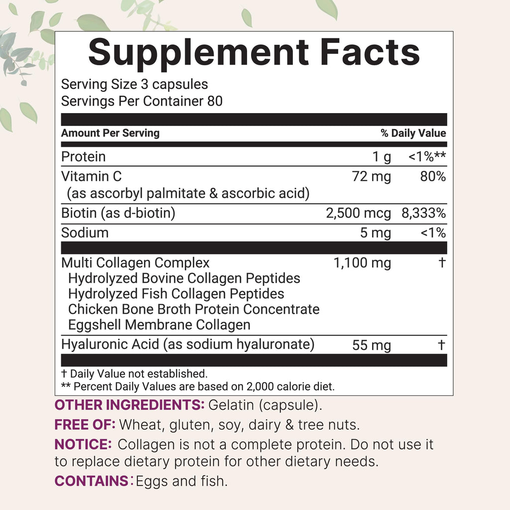 Micro Ingredients Multi Collagen Capsules Biotin

