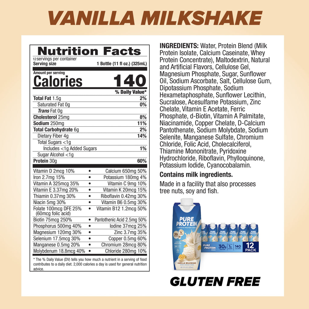Pure Protein Shake 30g Protein RTD Keto-Friendly

