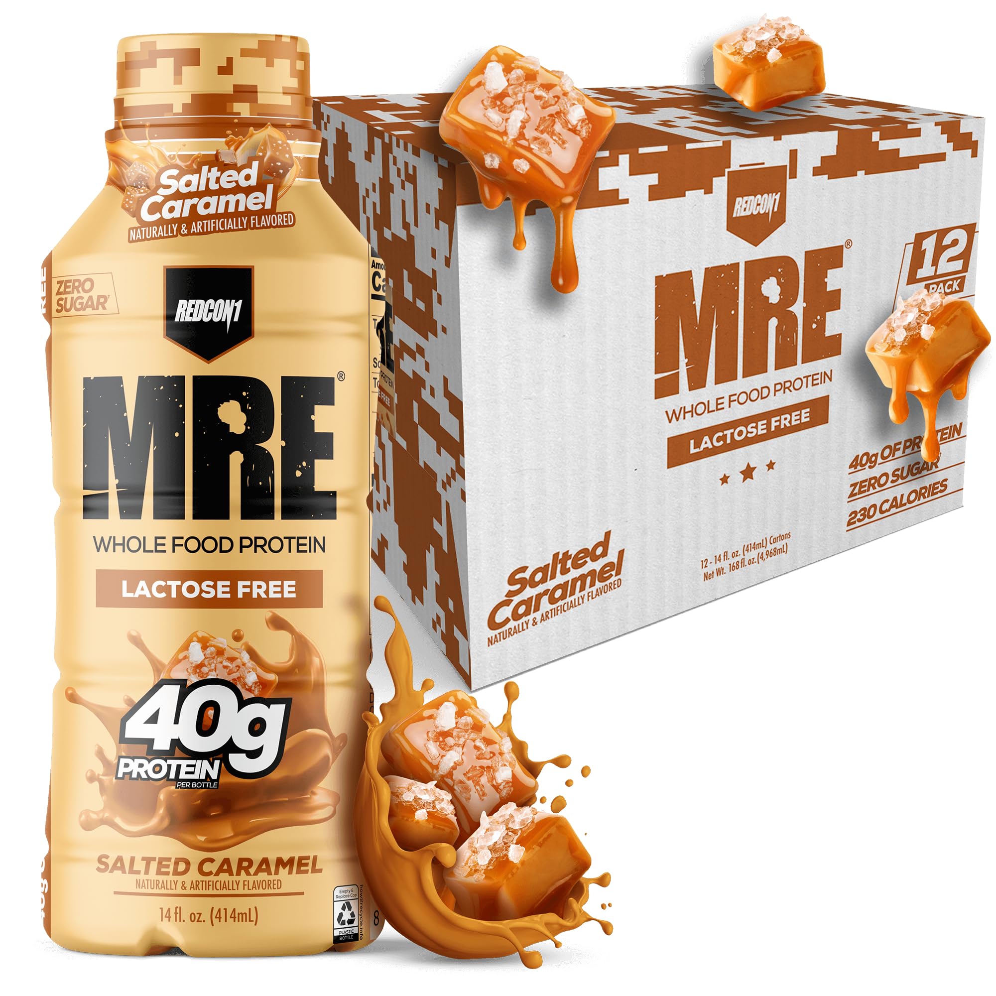 REDCON1 MRE RTD Protein Shake, Lactose-Free, 40g Protein