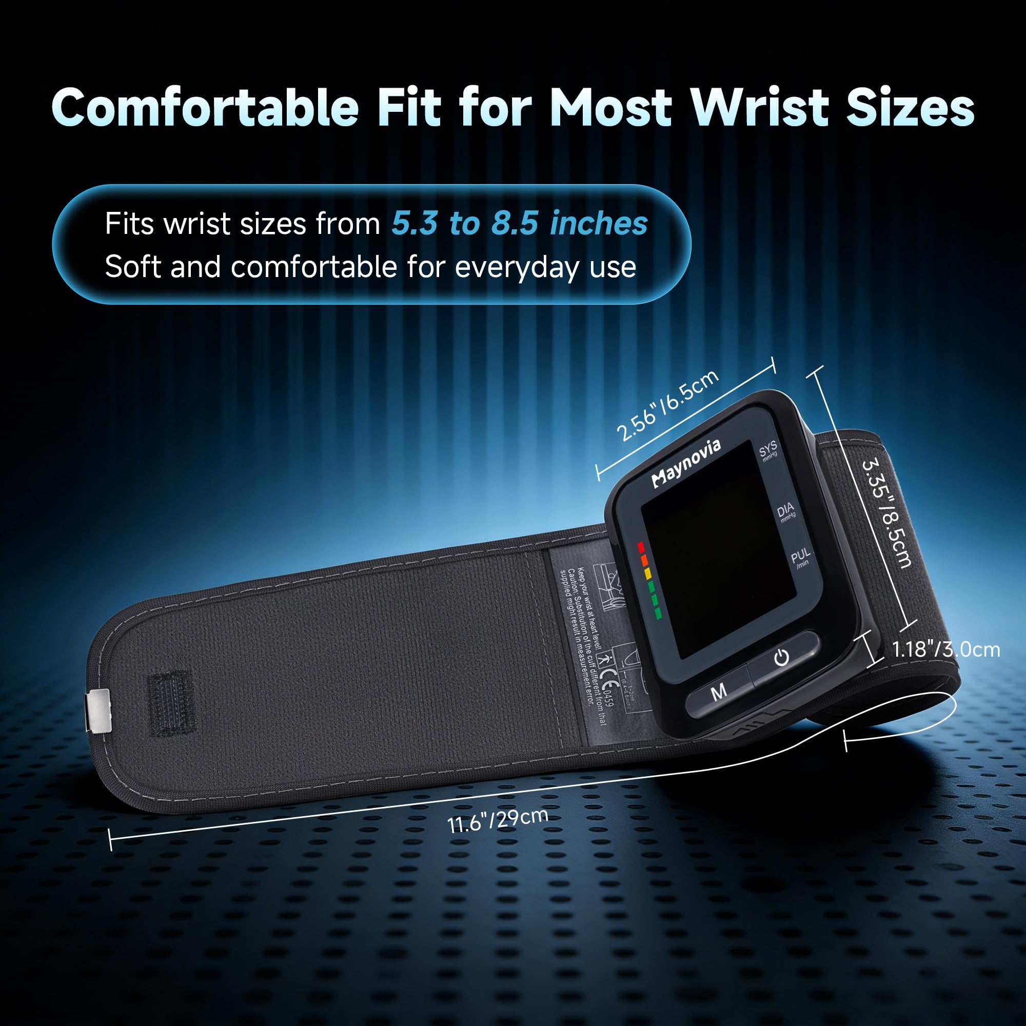 Wrist Blood Pressure Monitor - Automatic with Backlit Display

