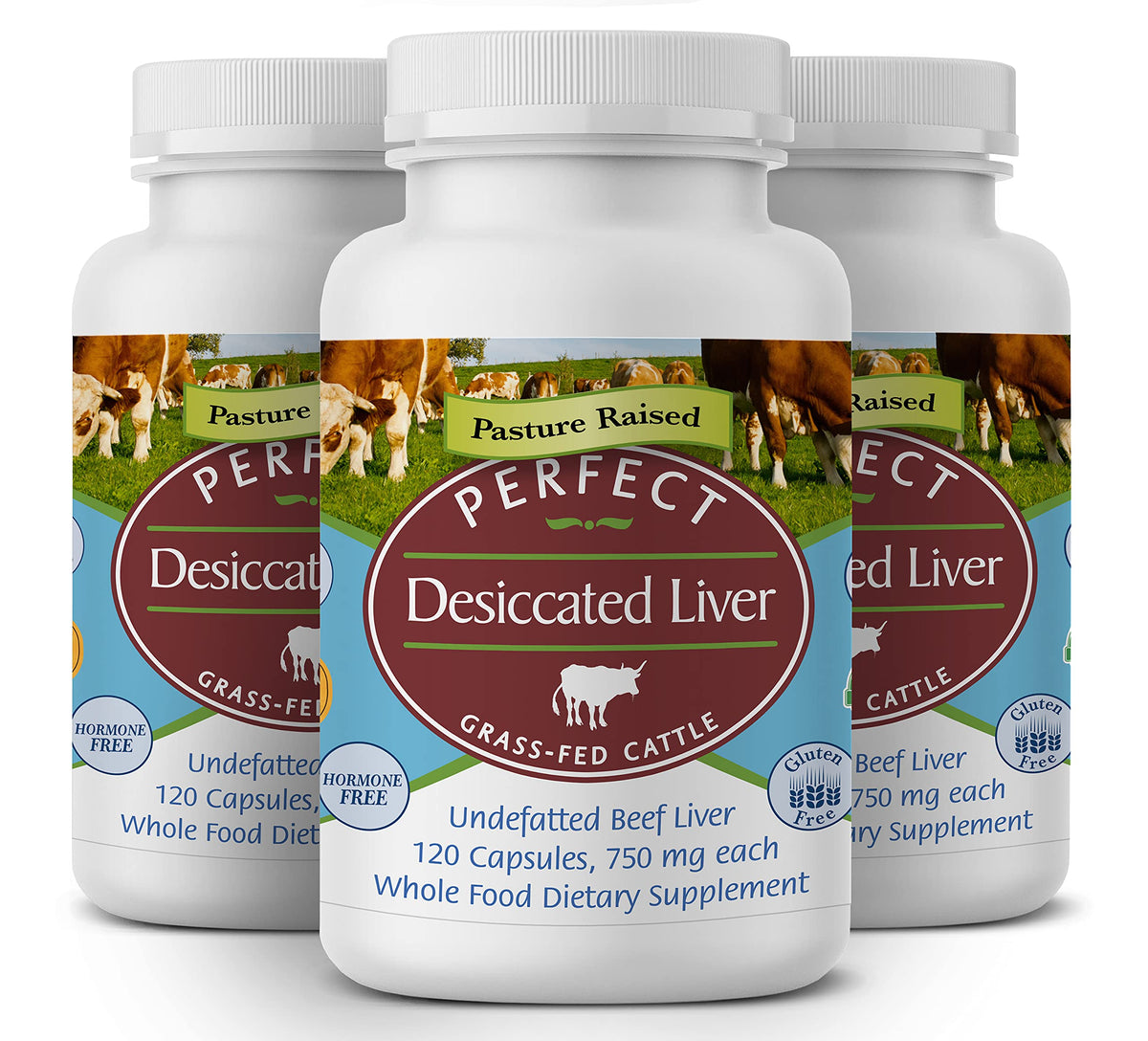 Perfect Supplements Desiccated Beef Liver Capsules Grass-Fed