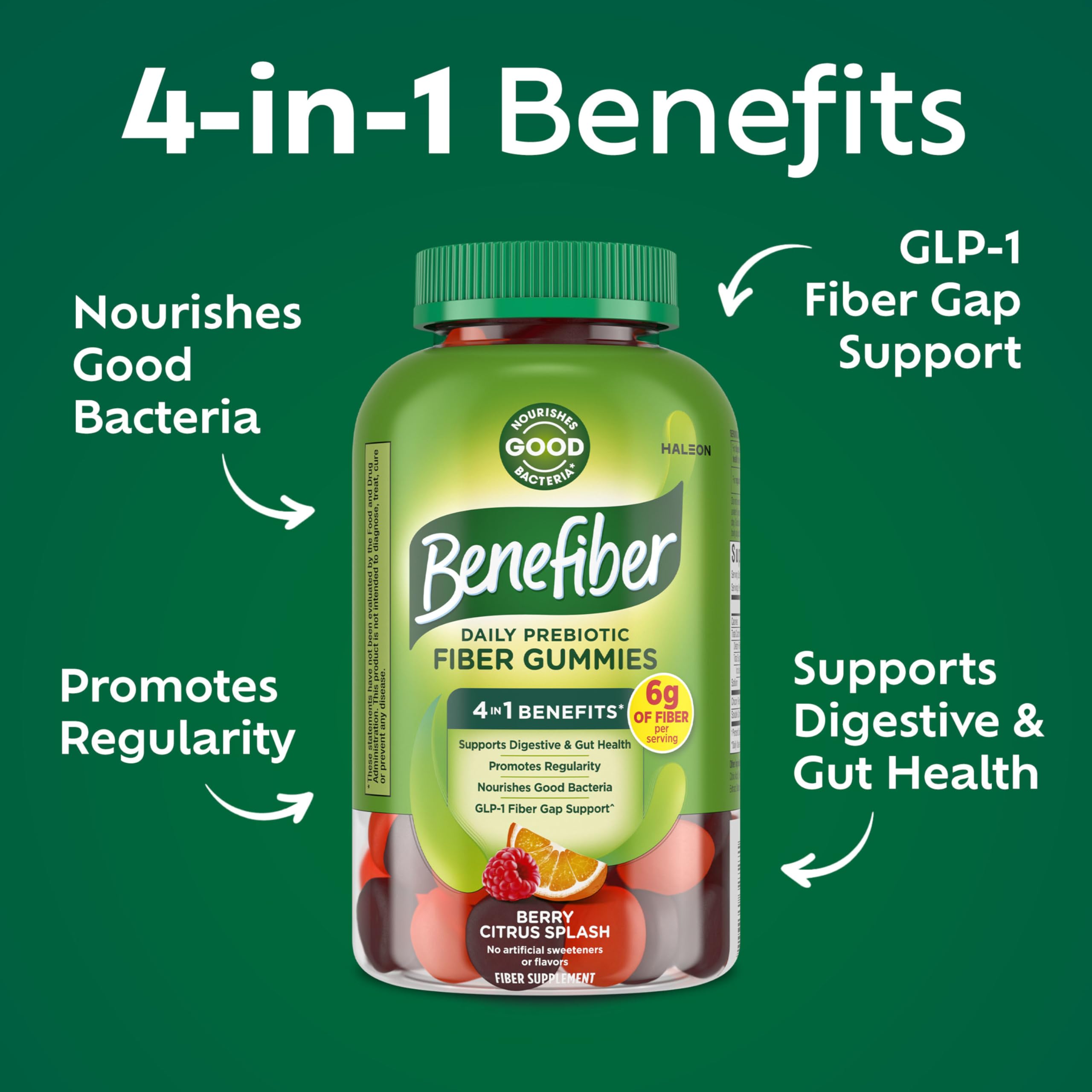 Benefiber Prebiotic Fiber Gummies for Digestive Health

