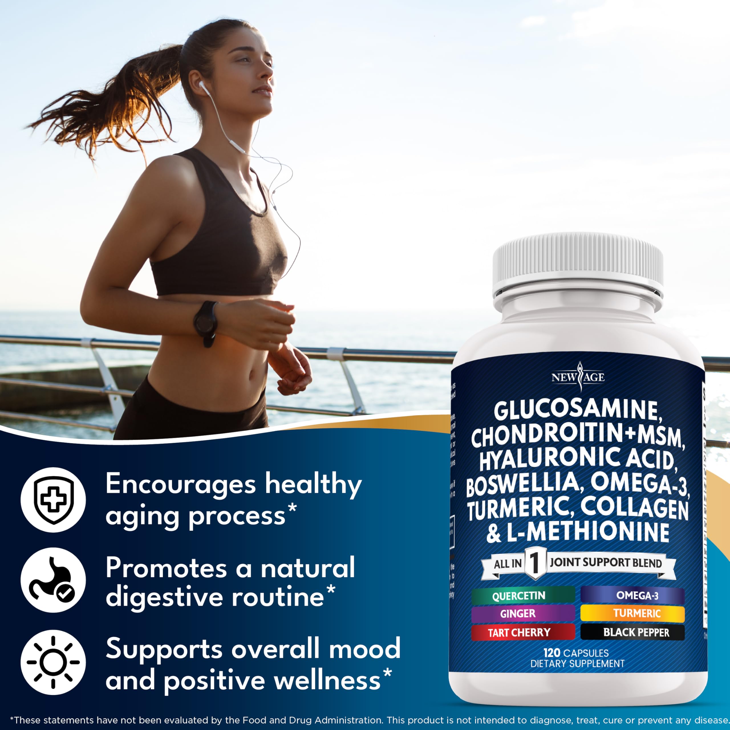 New Age Glucosamine Chondroitin MSM Curcumin Omega-3


