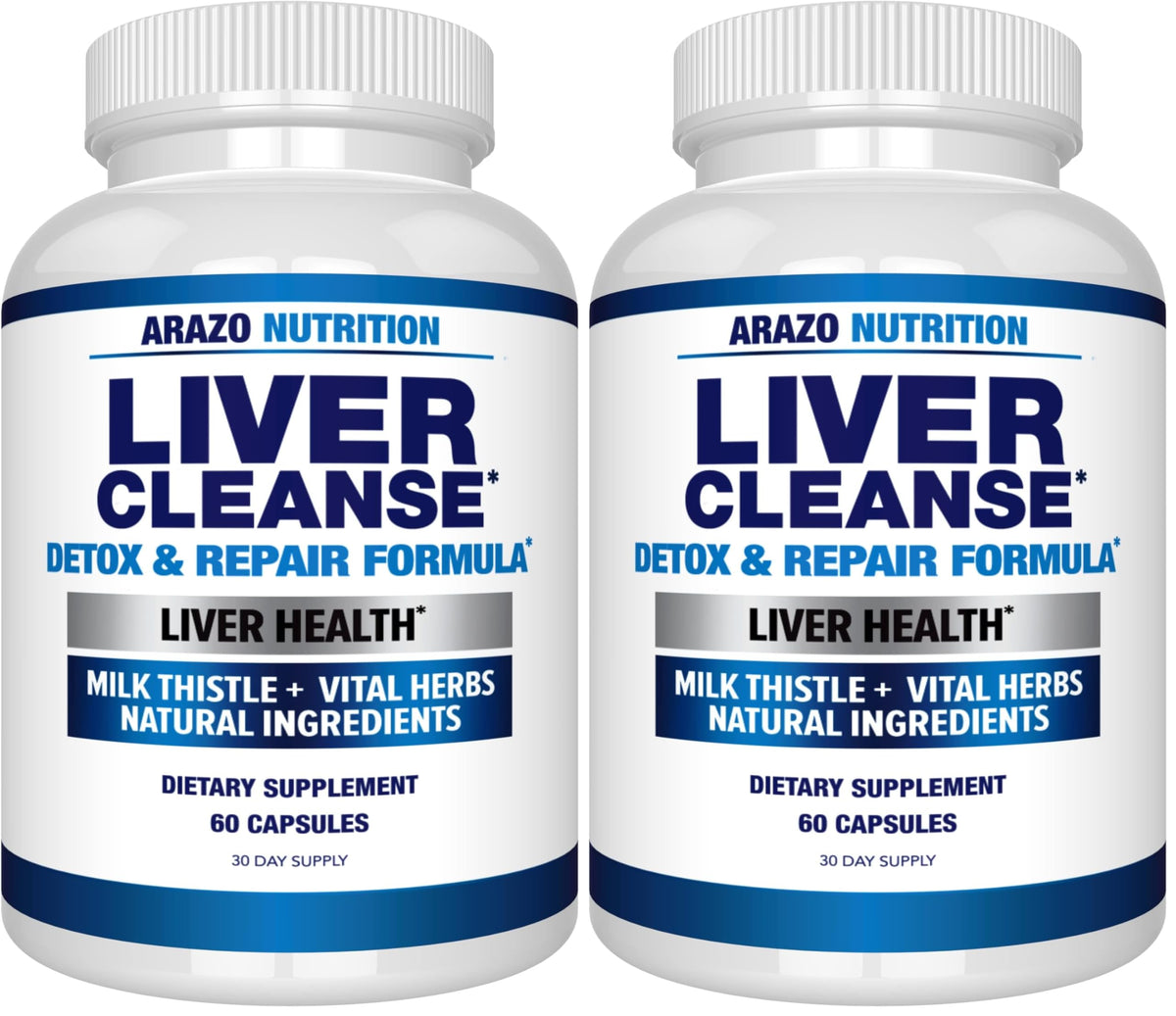 Arazo Nutrition Liver Cleanse Detox & Repair Formula – Milk Thistle Herbal Support