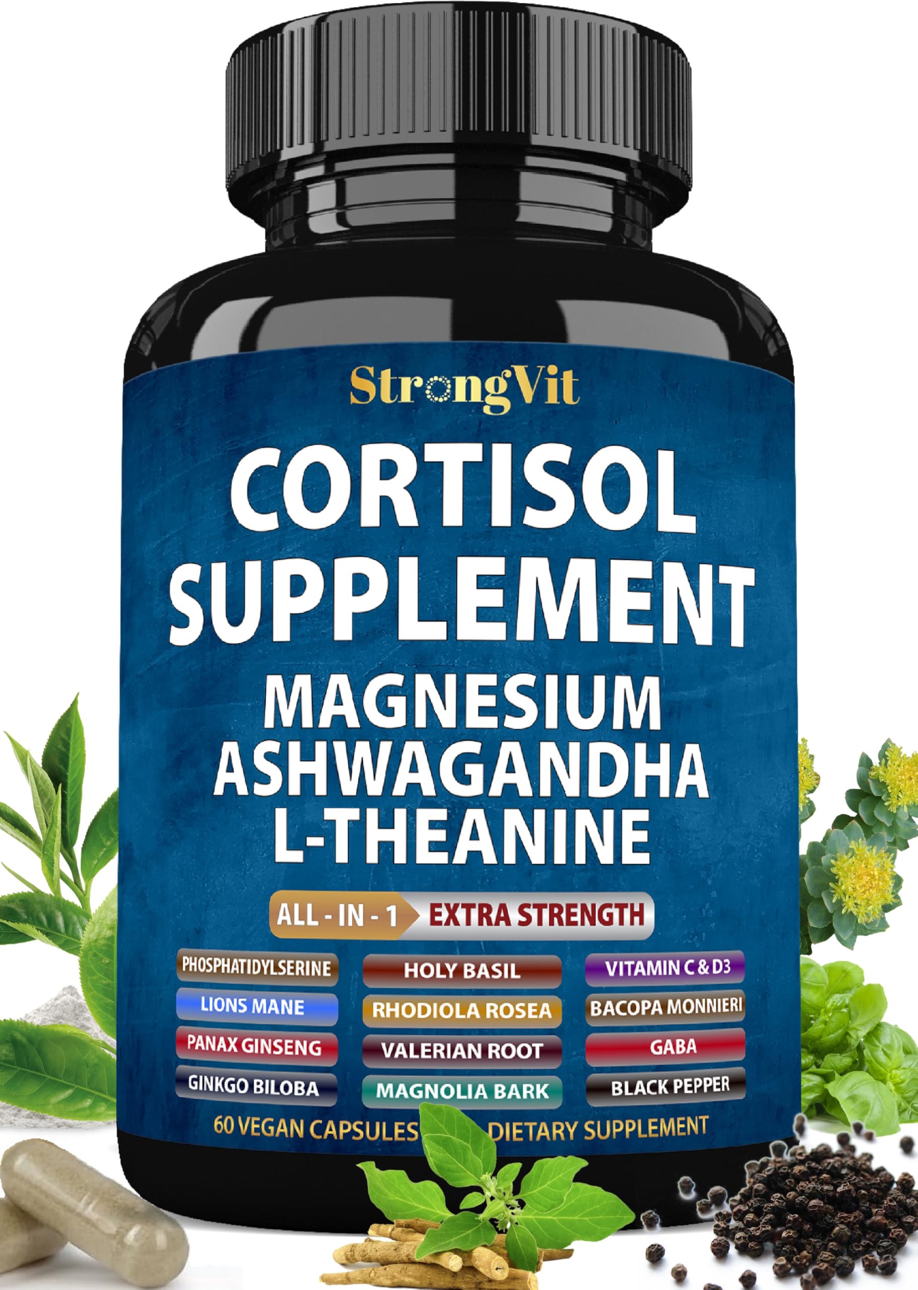 StrongVit Cortisol Support Supplement with Magnesium

