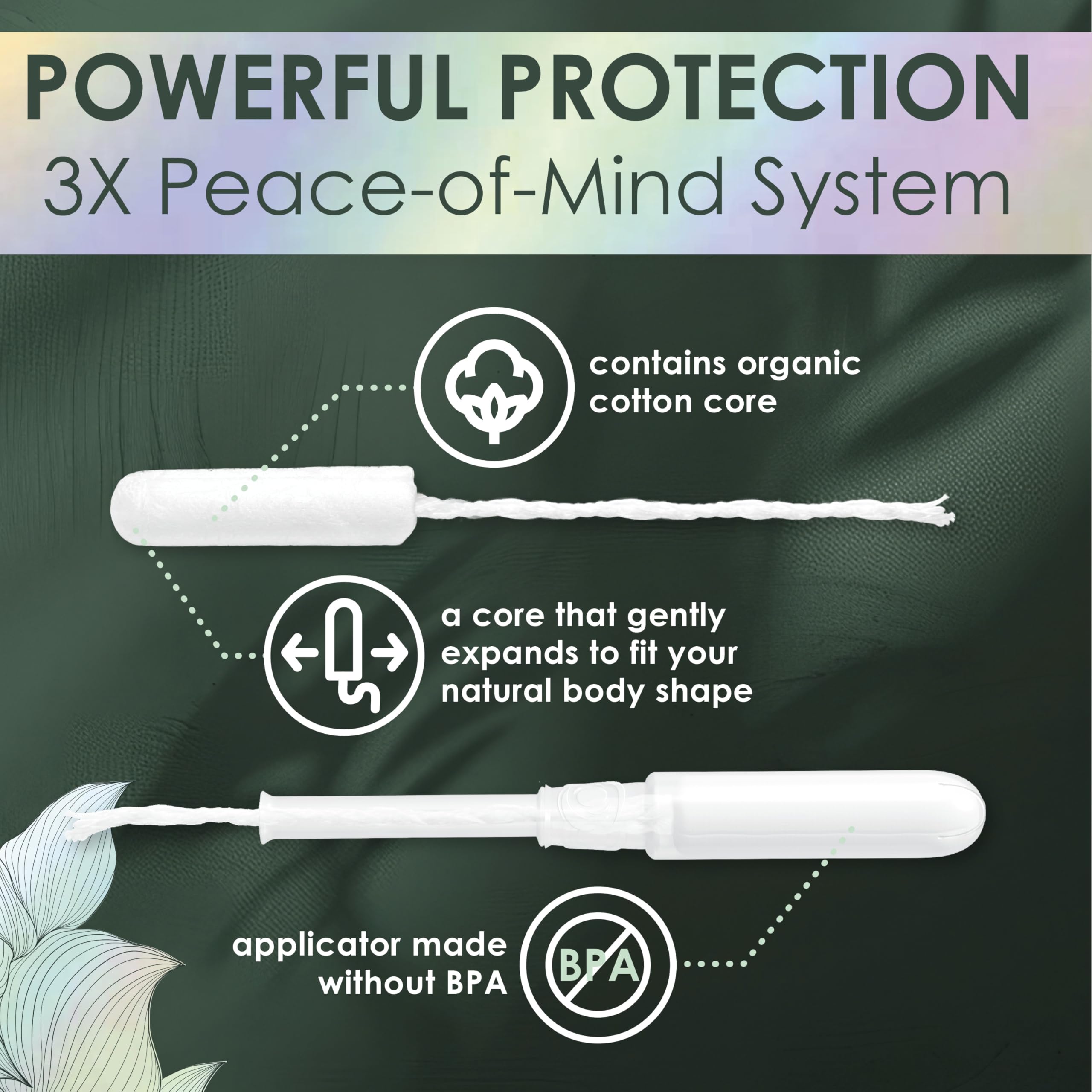L. Tampons with Organic Cotton Core – BPA-Free Applicator


