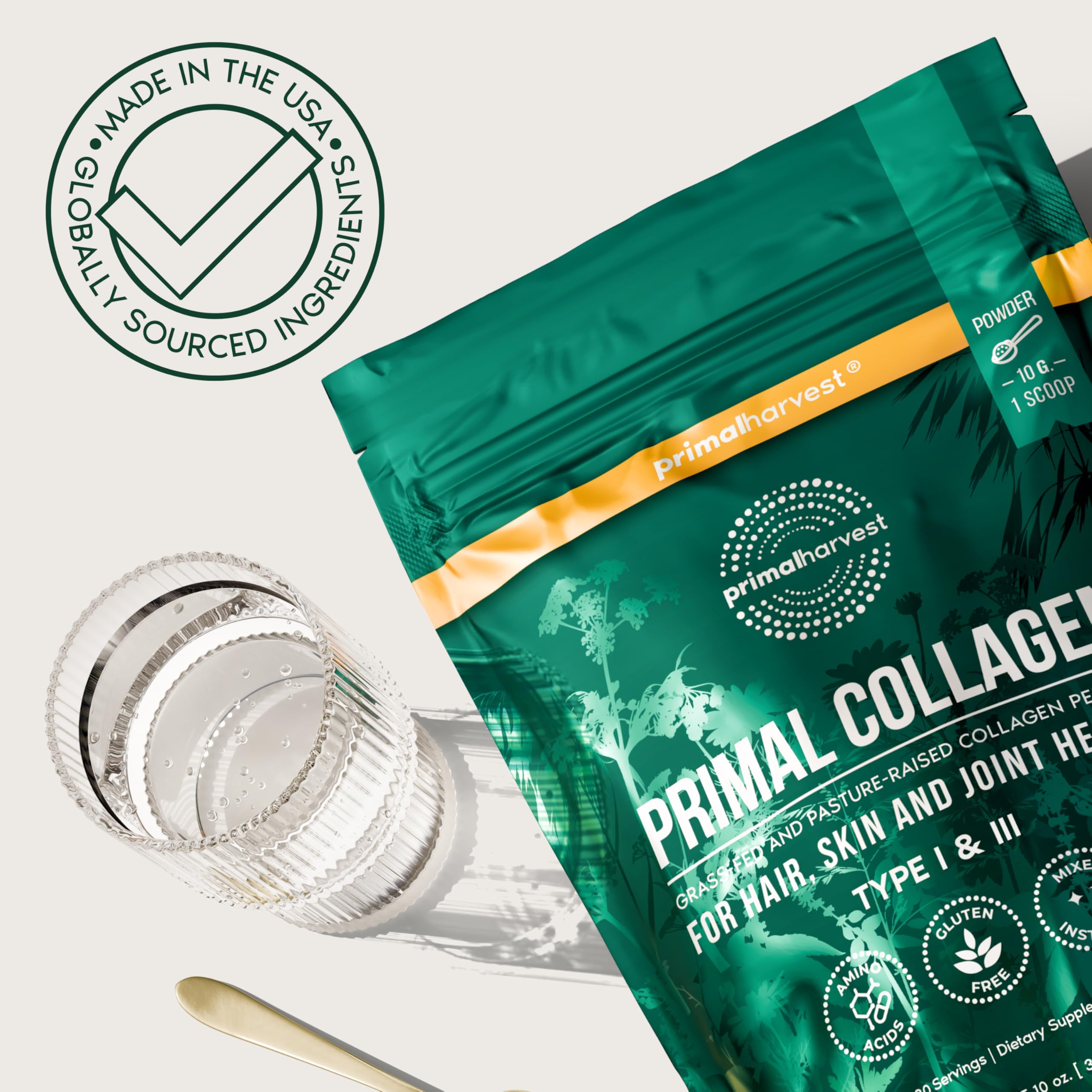 Primal Harvest Collagen Powder Daily Supplement Gluten Free

