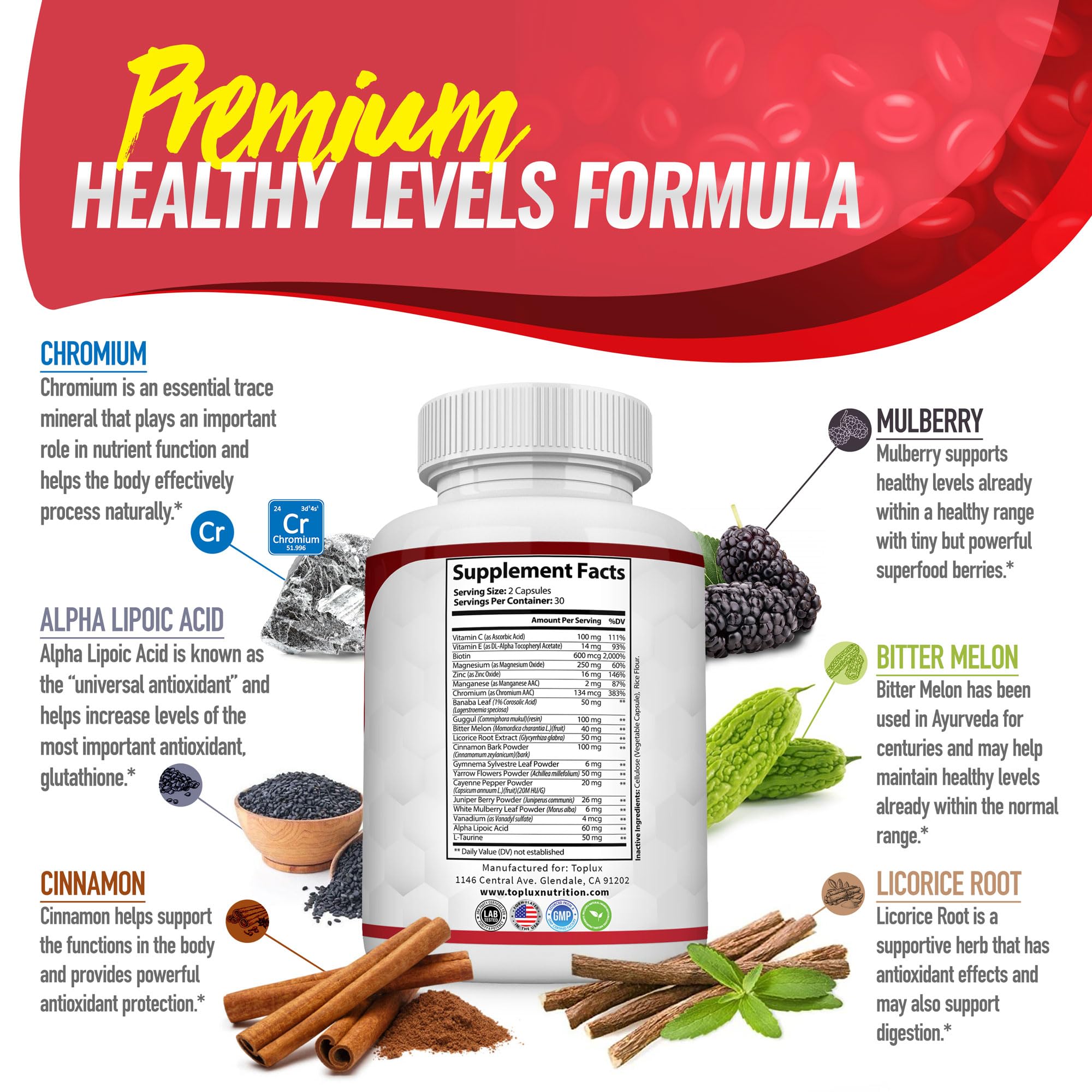 Blood Sugar Complex Supplement - Natural Support


