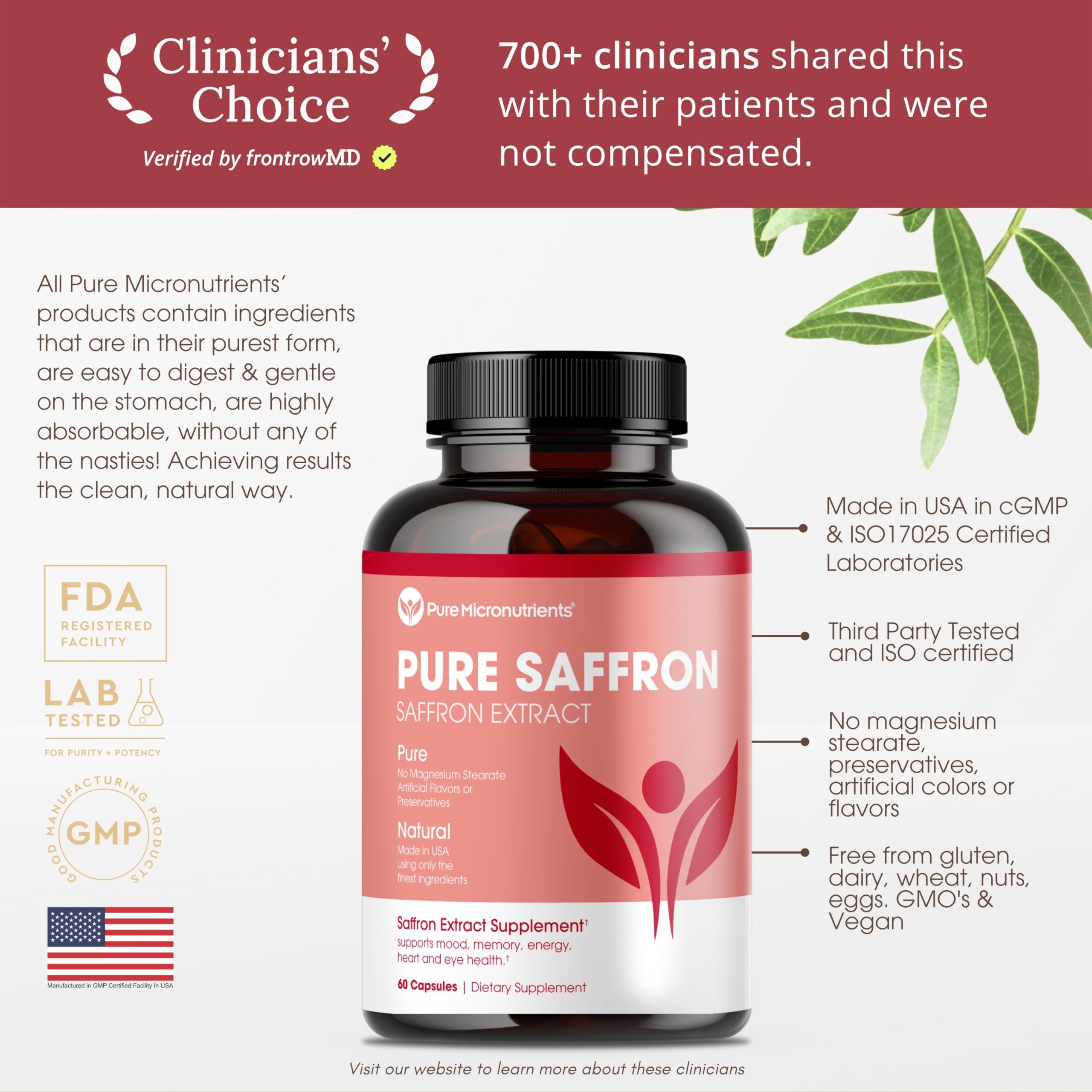 Saffron Extract Capsules | Pure Saffron Supplement

