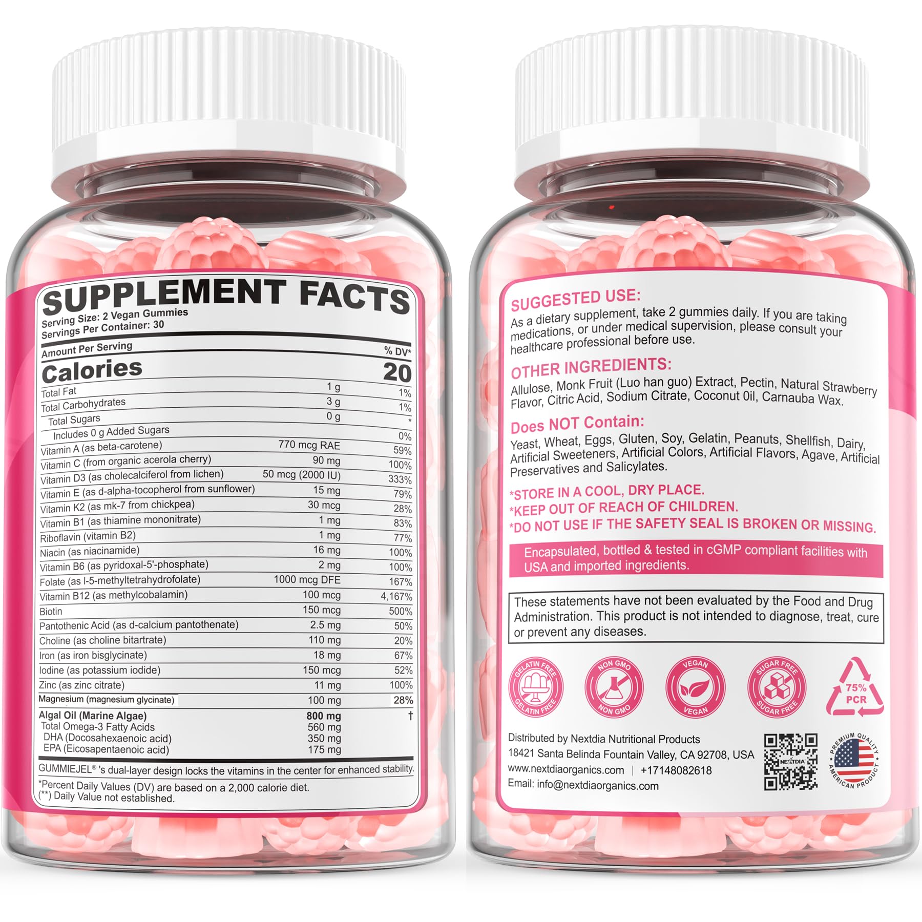 Prenatal Vitamins Gummies for Women with Methylfolate & DHA

