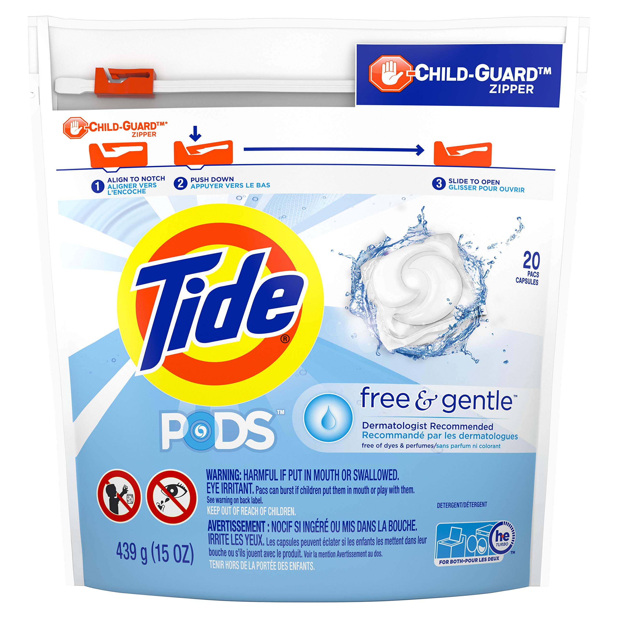 Tide PODS Free & Gentle Laundry Detergent Pods, Hypoallergenic