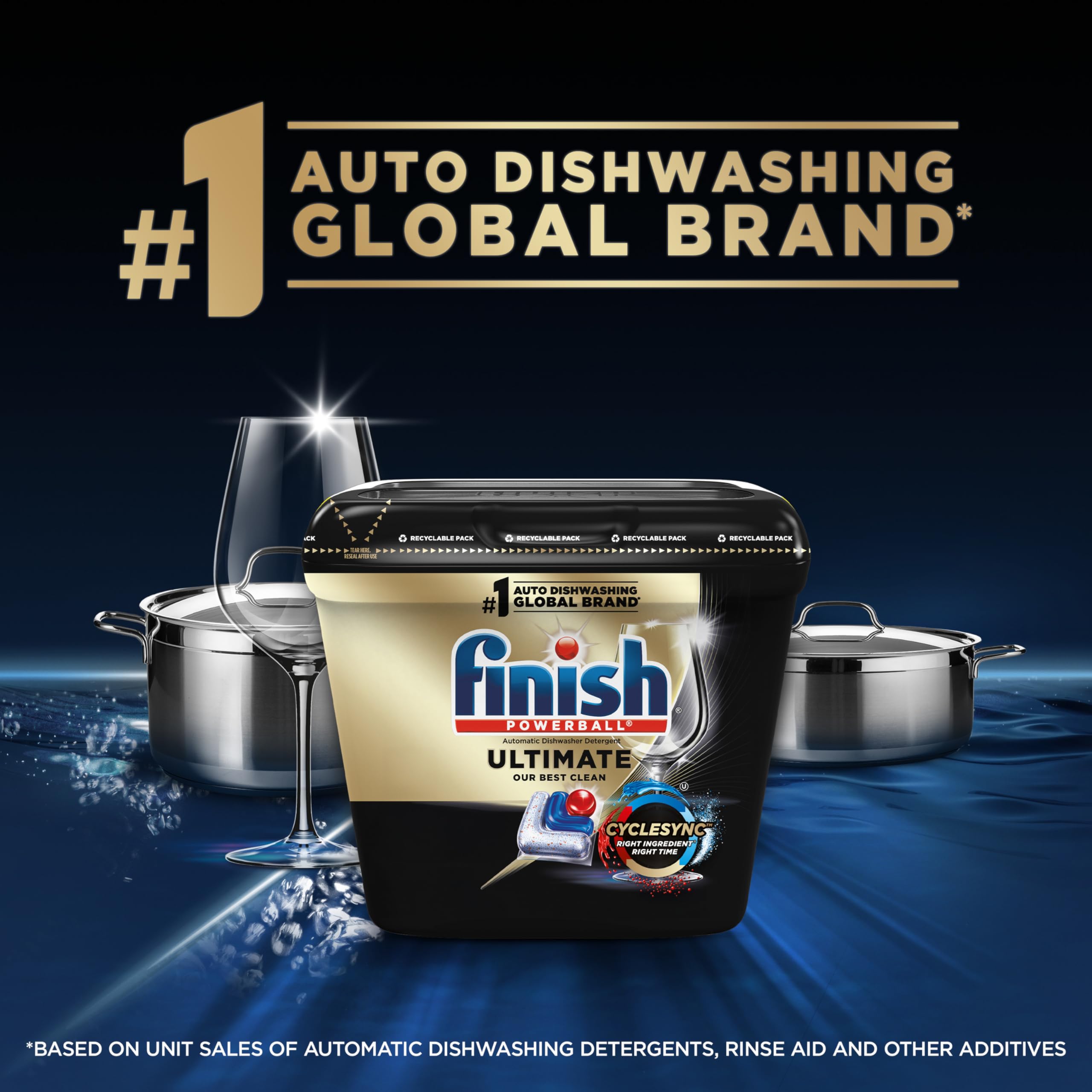 Finish Ultimate Dishwasher Pods with CycleSync Technology

