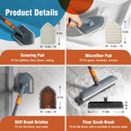 CLEANHOME Floor Scrub Brush with Interchangeable Heads

