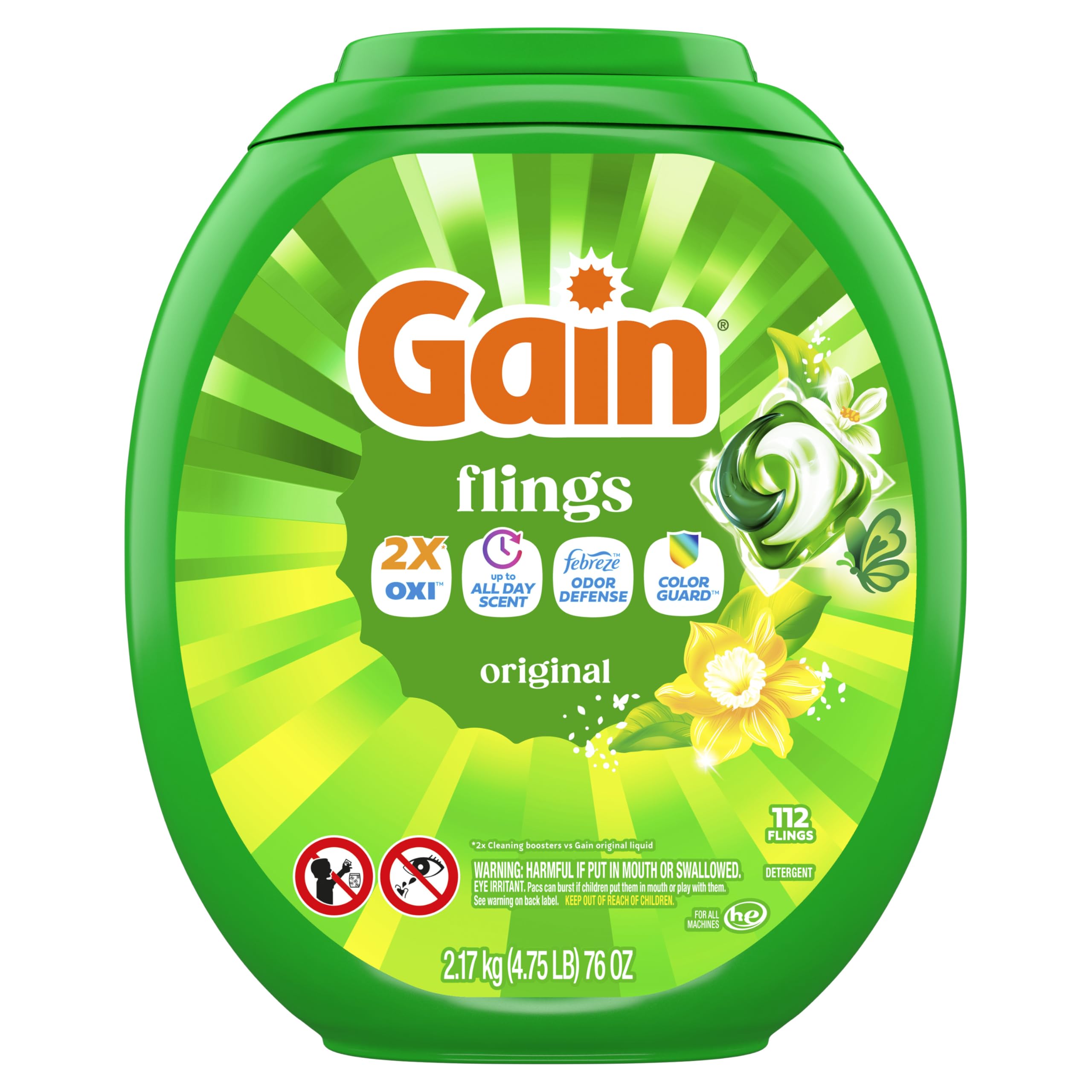 Gain Flings Liquid Laundry Pacs | Odor Defense

