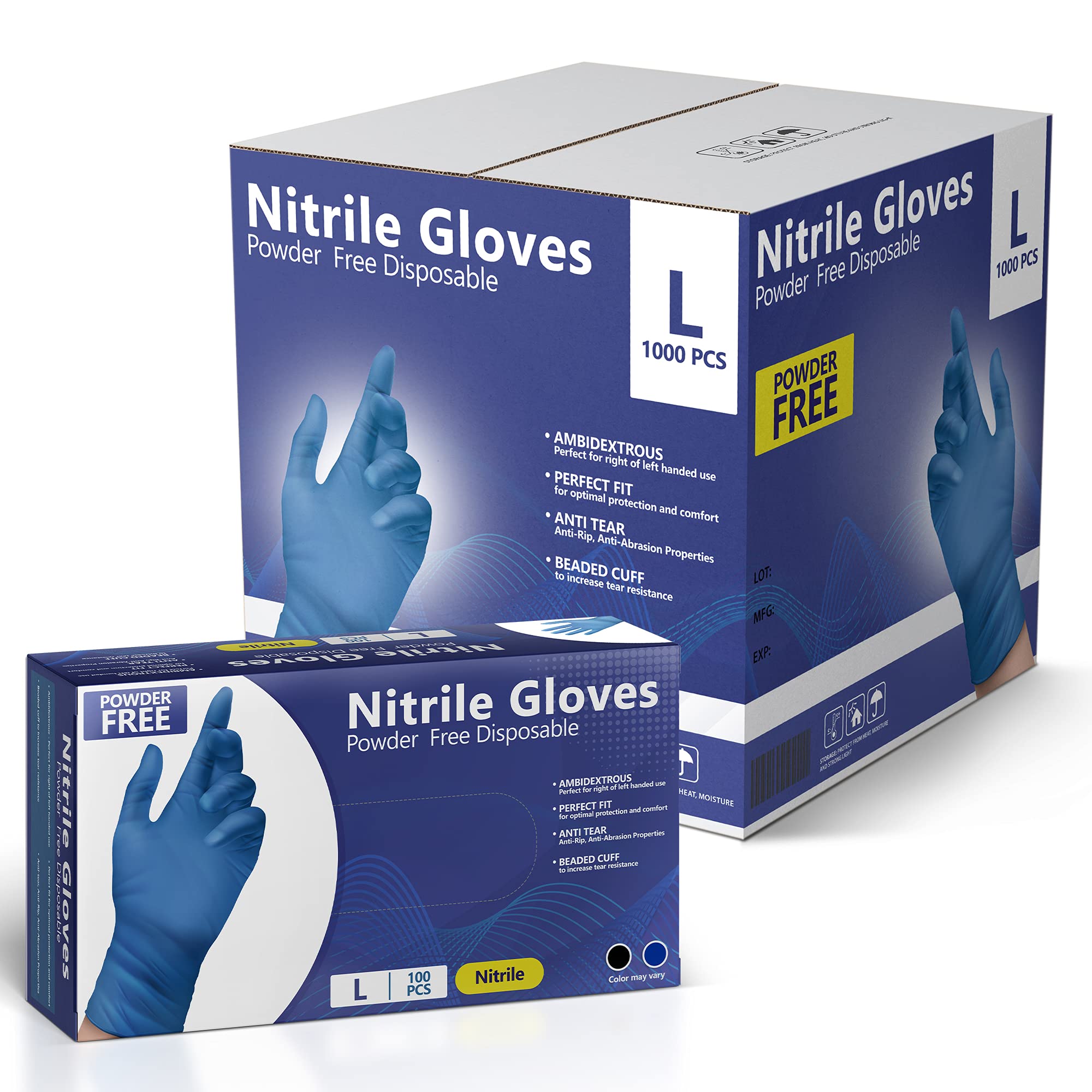 AroCare Nitrile Gloves - Powder Free & Latex Free


