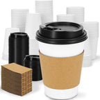Clawsoff Leak-Proof Disposable Coffee Cups with Lids

