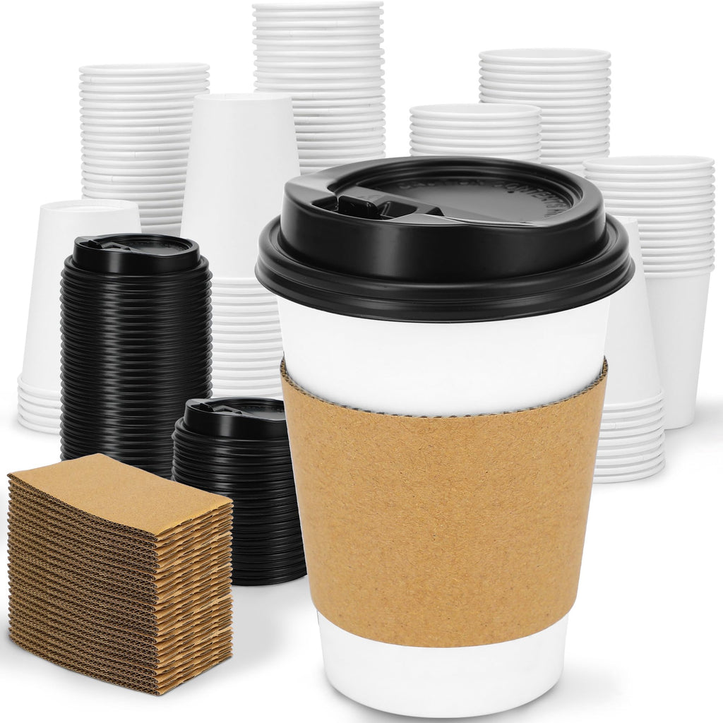 Clawsoff Leak-Proof Disposable Coffee Cups with Lids

