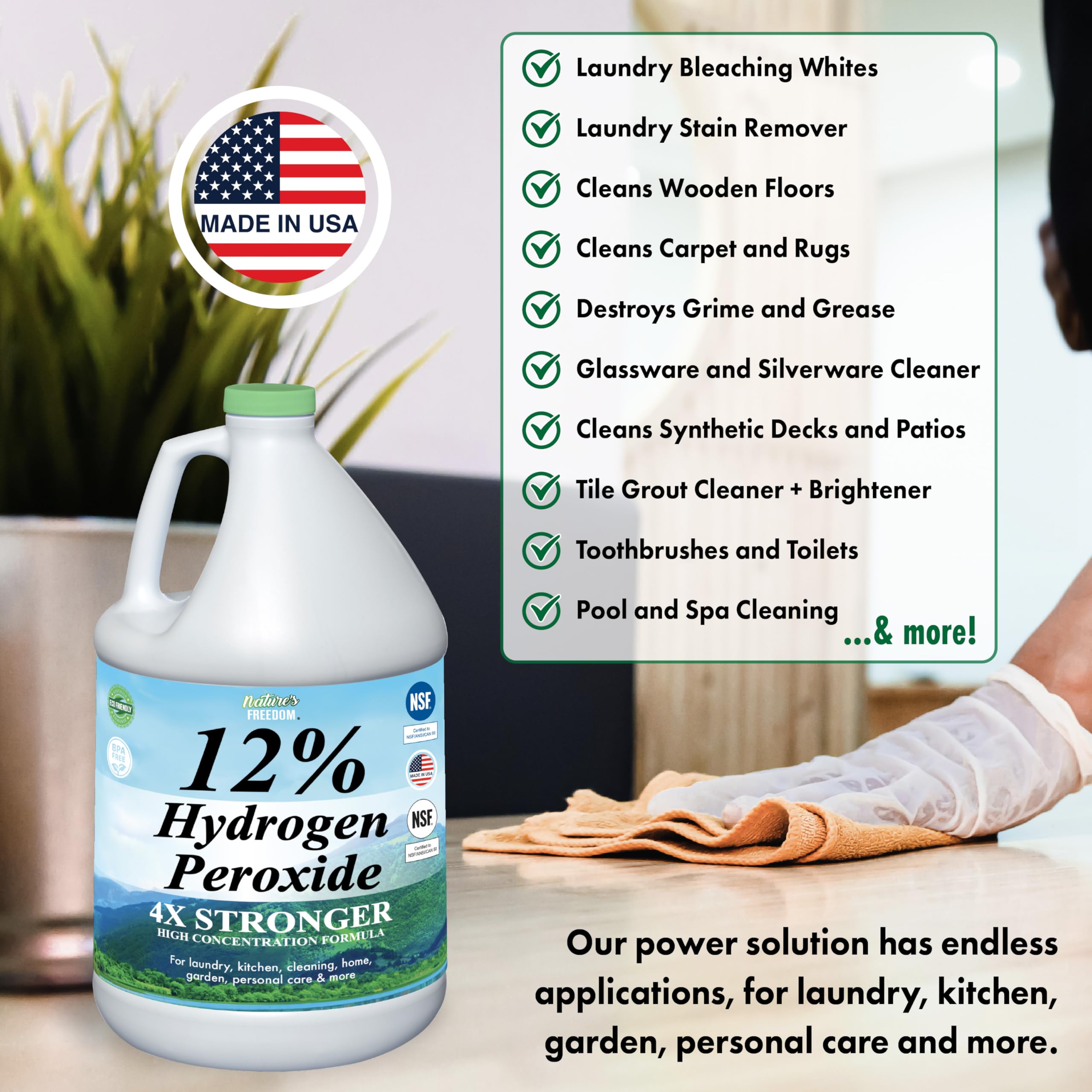 Nature's Freedom Hydrogen Peroxide Solution | NSF Listed

