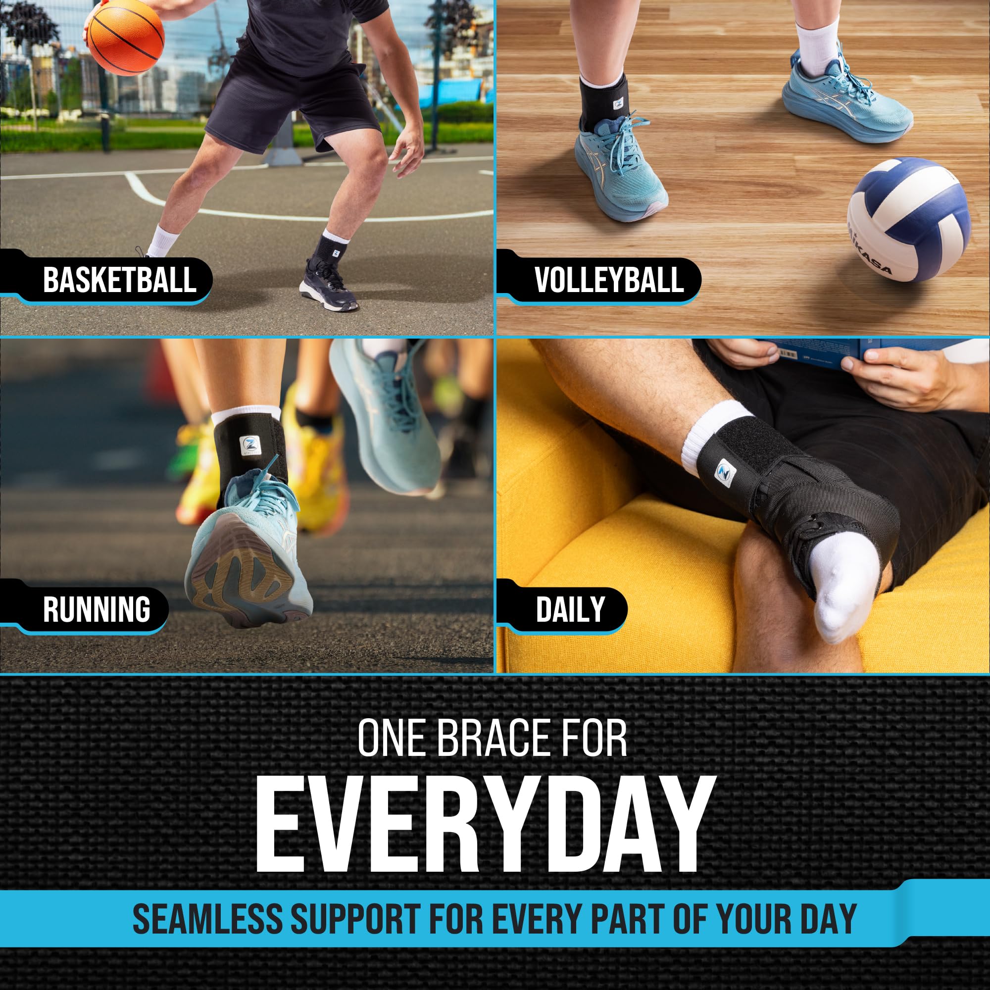 Ankle Brace Lace-Up Adjustable Support for Sprains

