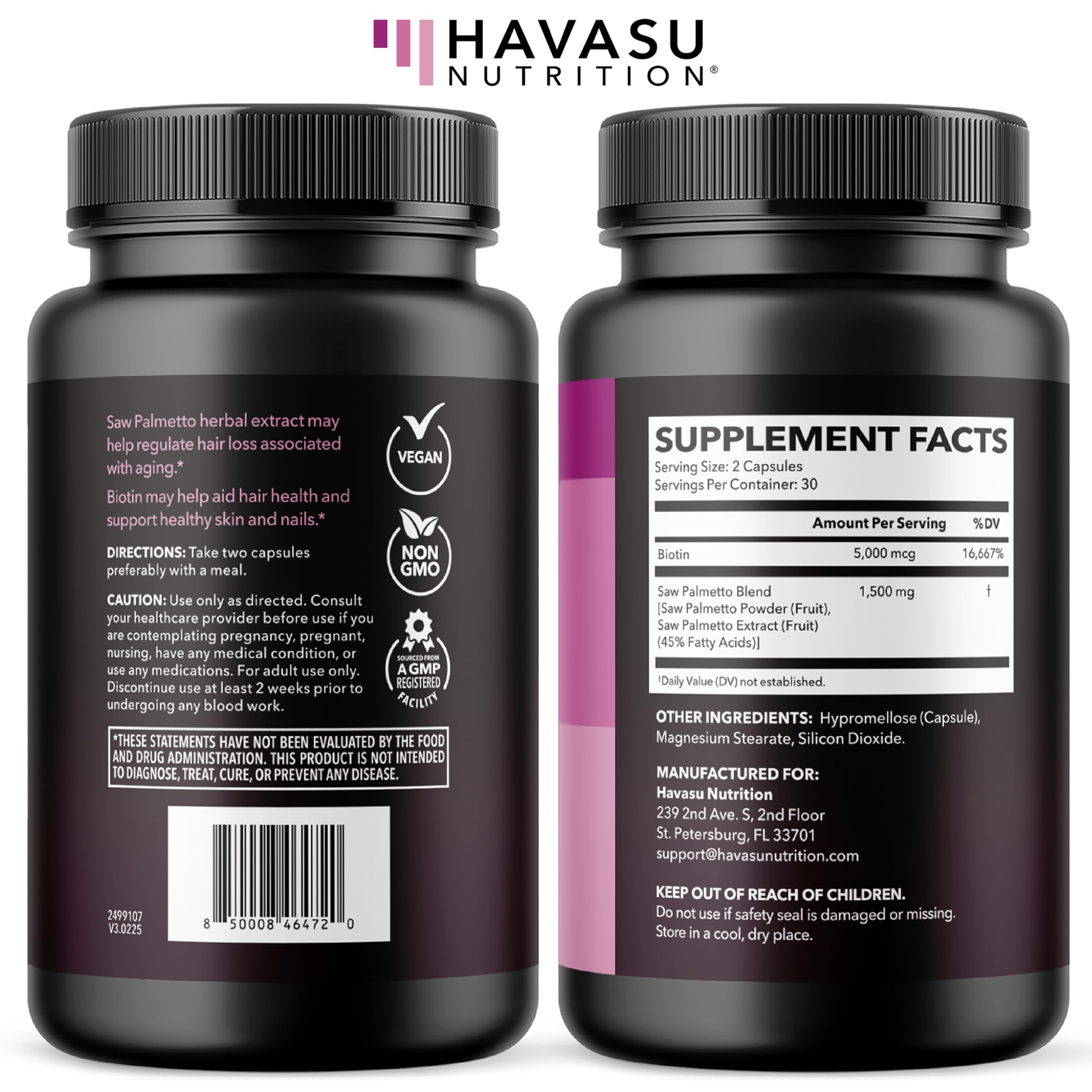 Saw Palmetto with Biotin for Women – Hair Support Supplement

