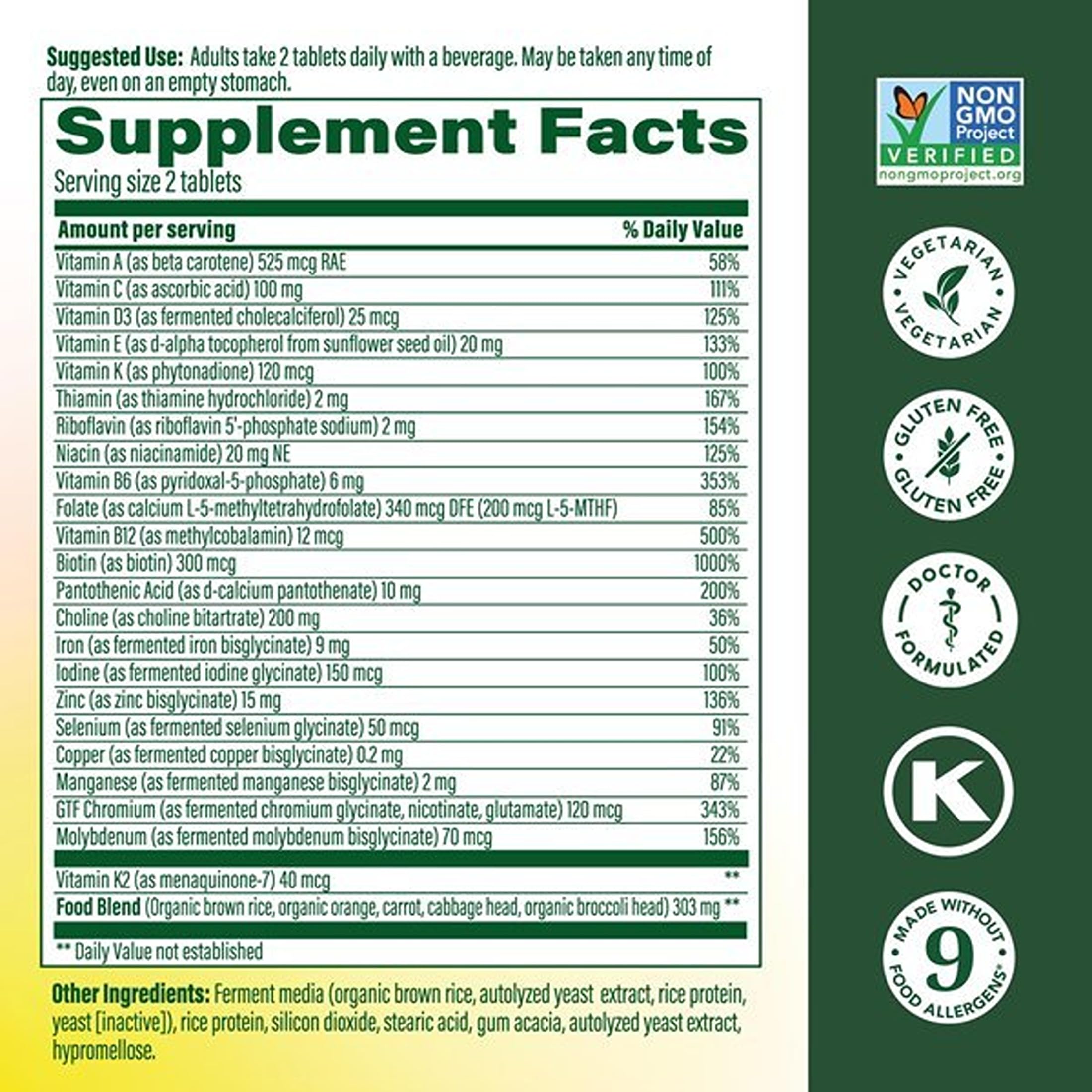 MegaFood Women's 40+ Multivitamin - Real Food, Vegetarian

