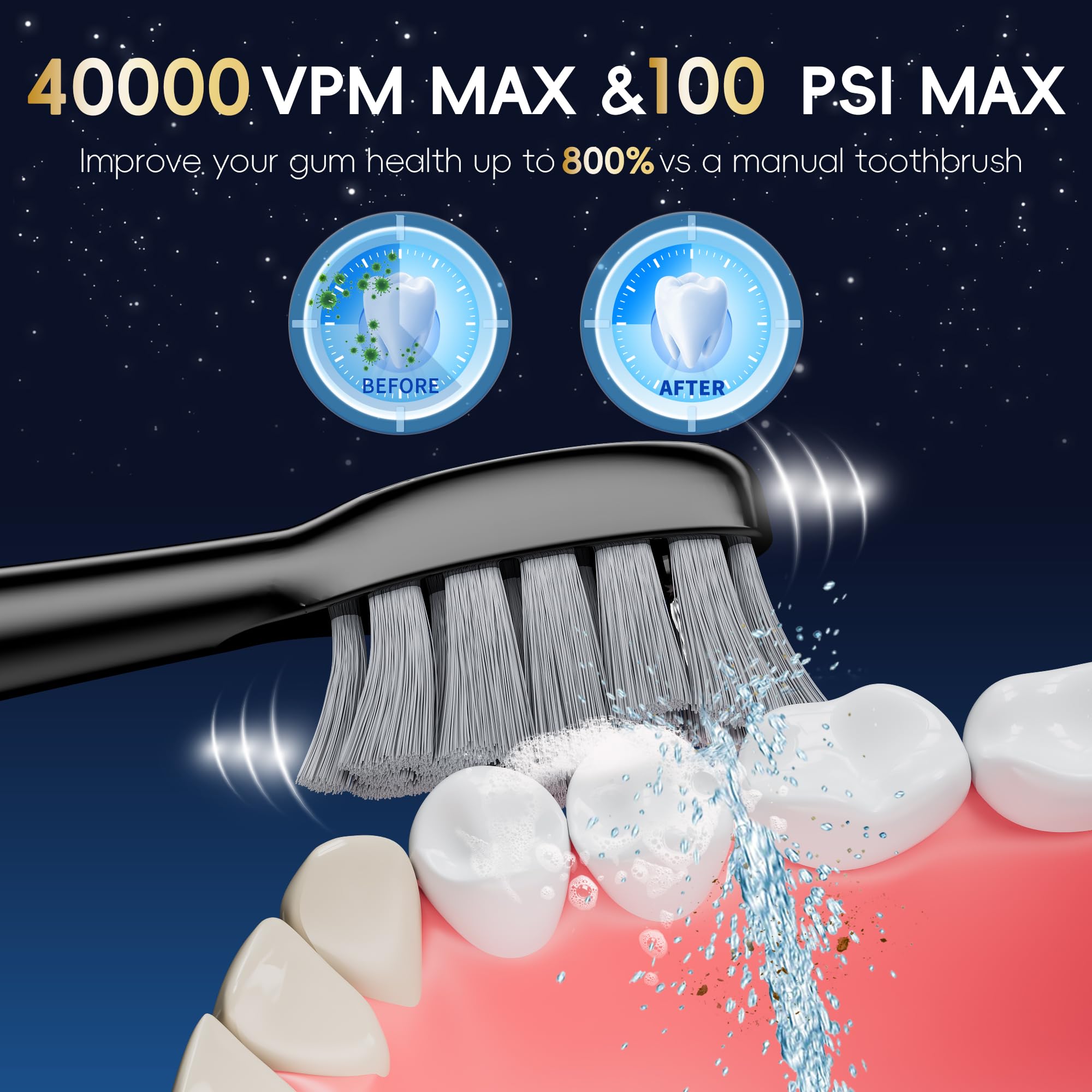 OILSAO 3-in-1 Electric Toothbrush with Water Flosser

