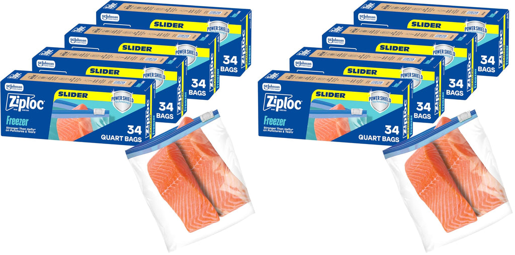 Ziploc Quart Freezer Slider Bags - Durable Food Storage
