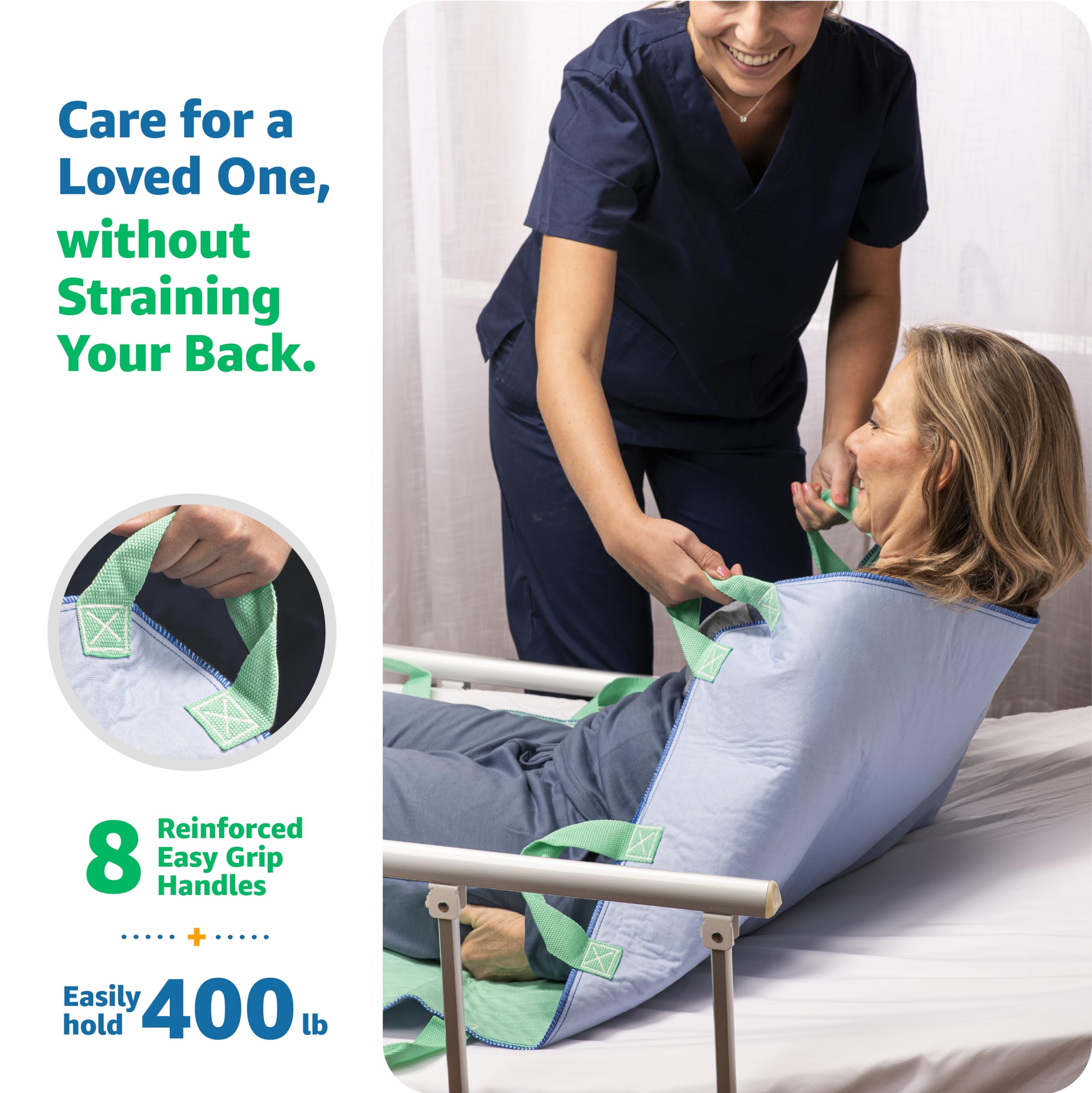 IMPROVIA Positioning Bed Pad with 8 Handles - Waterproof

