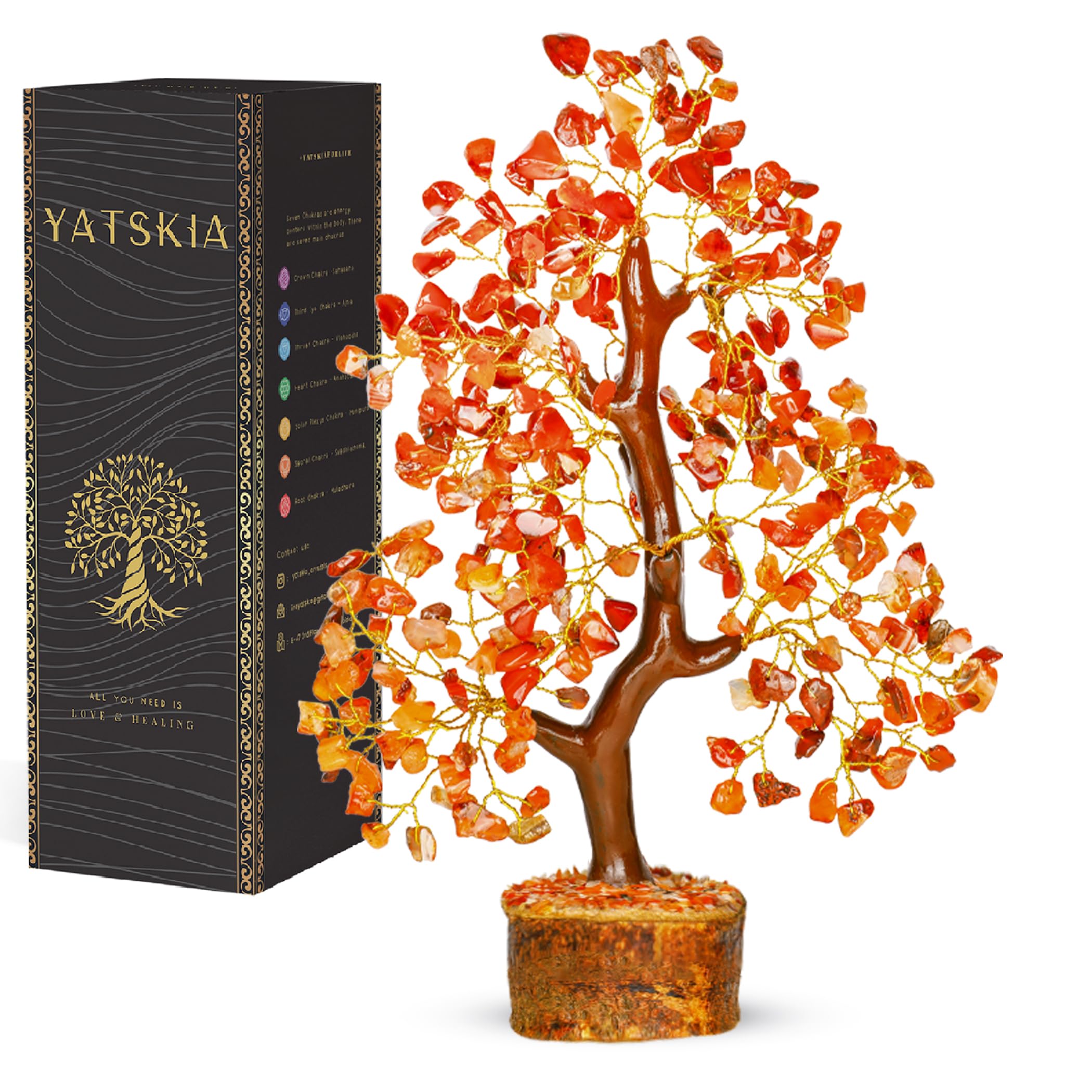 YATSKIA Crystal Tree Sculpture with Natural Crystals