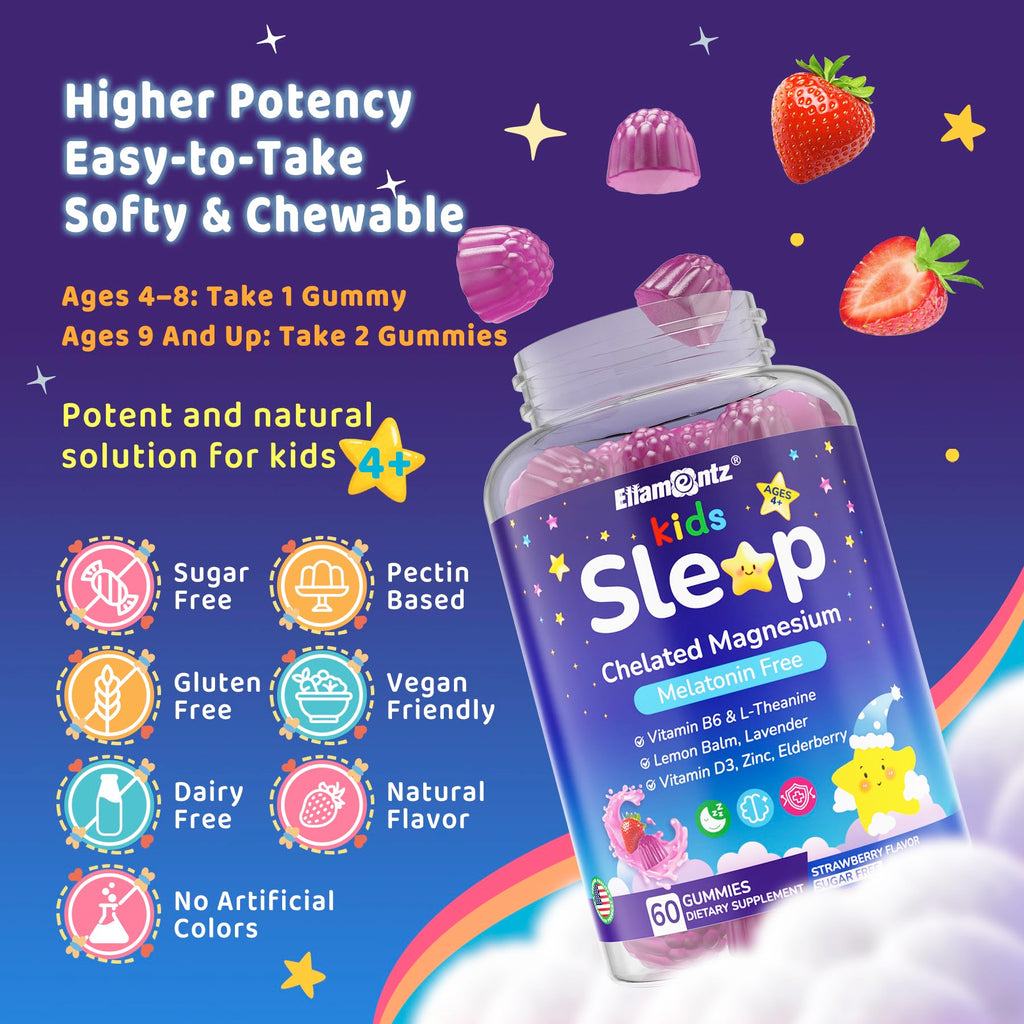 Kids Sleep Gummies Melatonin-Free with Magnesium & L-Theanine

