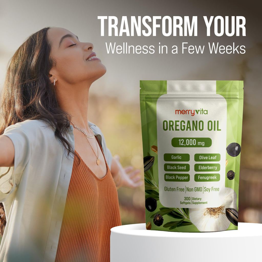 MerryVita Oil of Oregano with Black Seed Oil Immune Support

