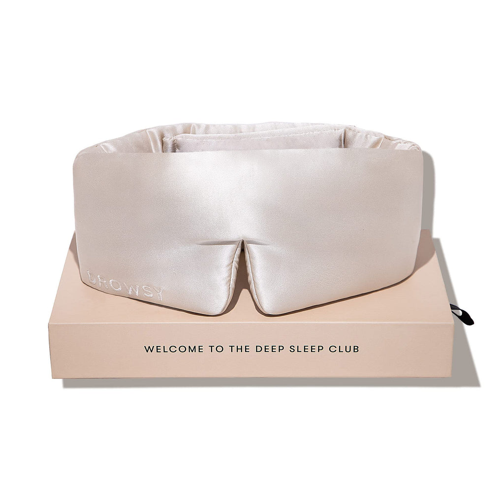DROWSY Silk Sleep Mask - Face-hugging, padded cocoon in pure Mulberry silk