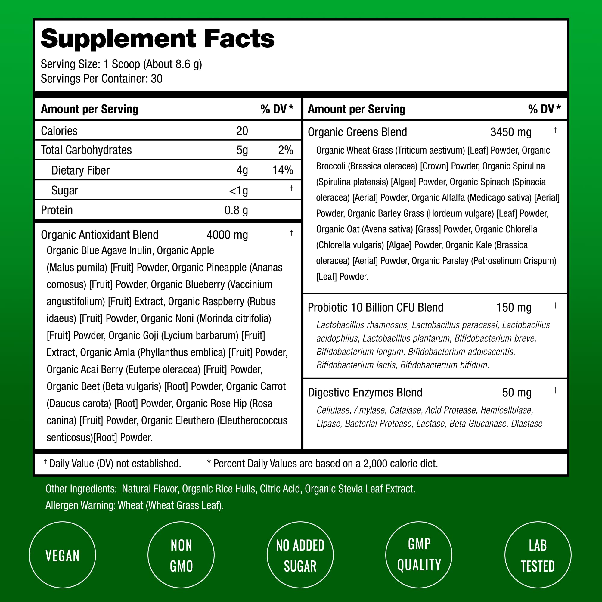 NutraChamps SuperGreens Powder - 40+ Superfoods & Probiotics

