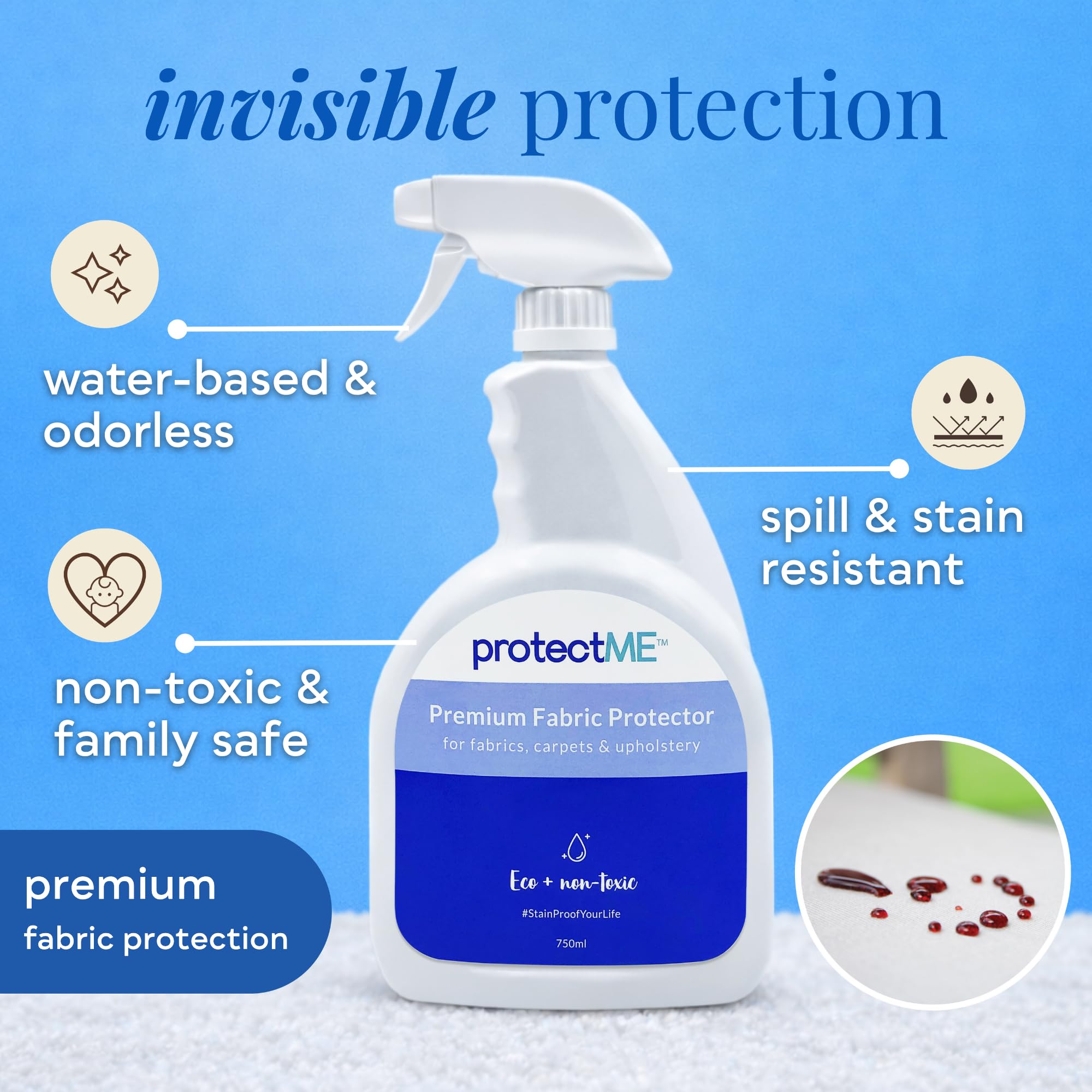 protectME Fabric Protector and Stain Spray for Upholstery

