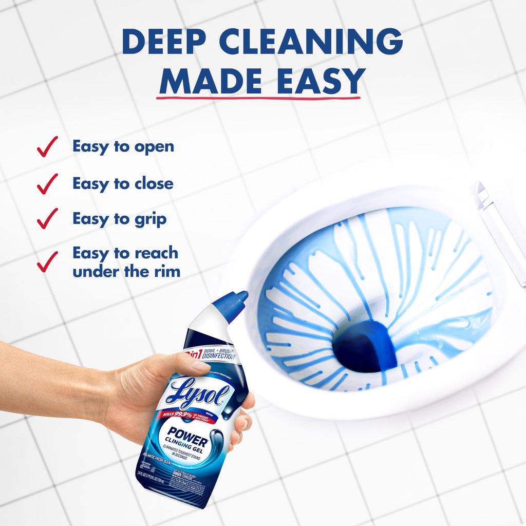 Lysol Toilet Bowl Cleaner Max Strength Cling Gel Bleach-Free

