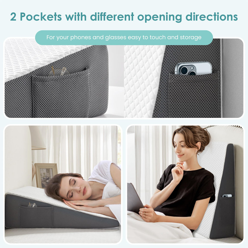 Cozymaker Bed Wedge Pillow | Ergonomic Memory Foam

