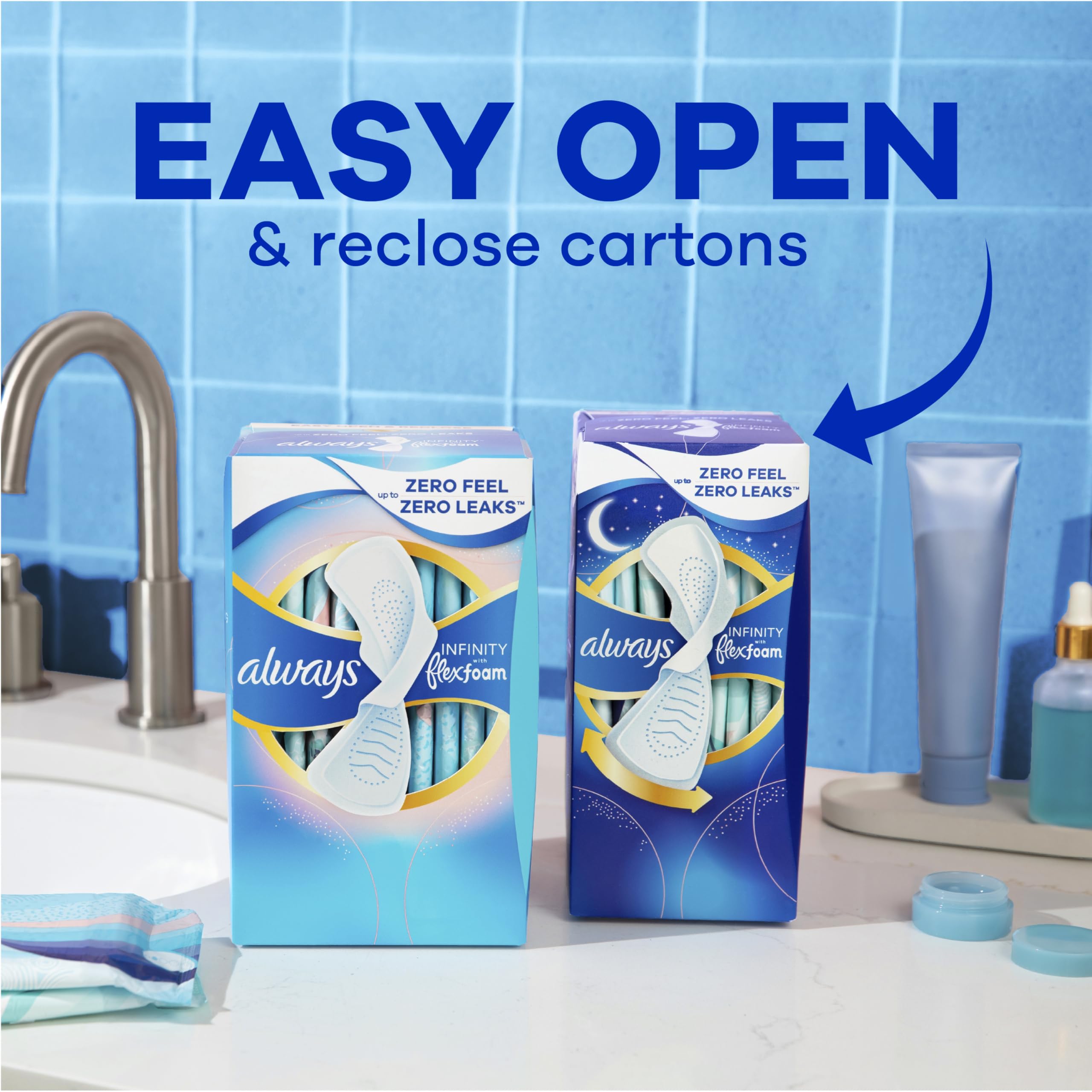 Always Infinity FlexFoam Pads for Women | Dermatologically Tested

