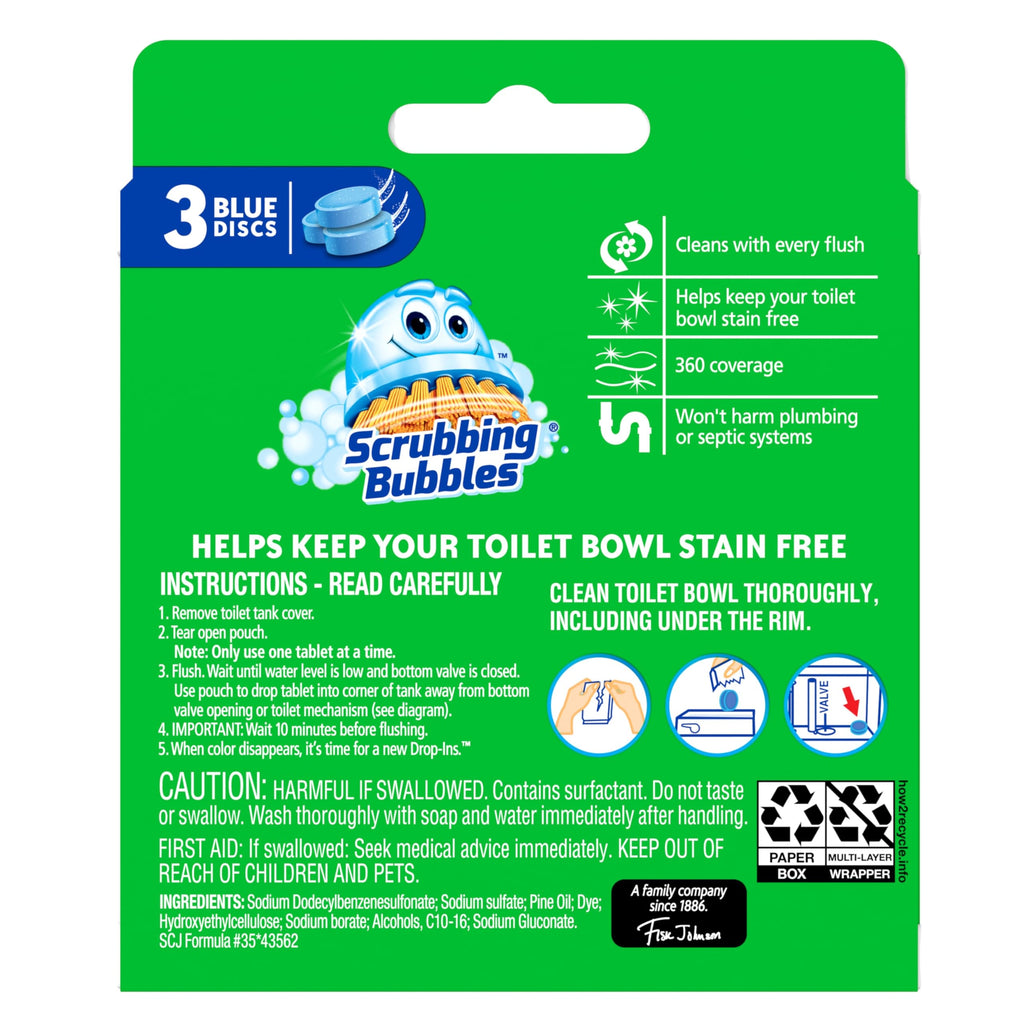 Scrubbing Bubbles Toilet Drop-Ins Blue Tablets

