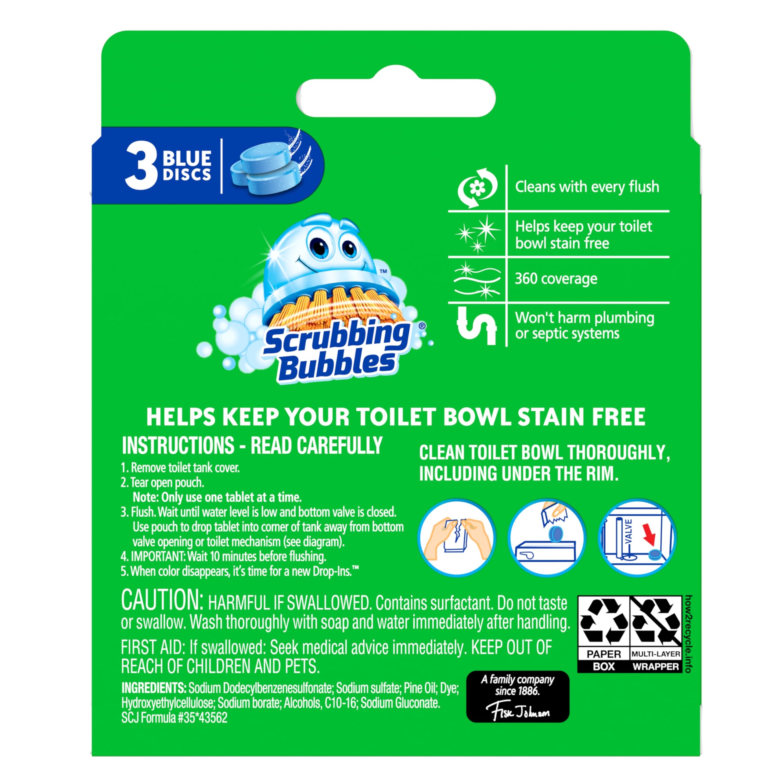Scrubbing Bubbles Toilet Drop-Ins Blue Tablets

