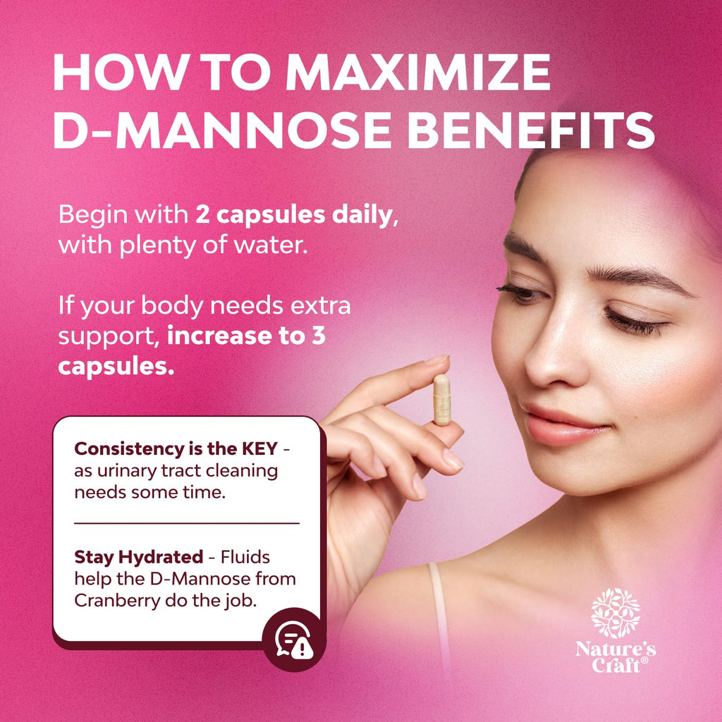 D Mannose with Cranberry Capsules Urinary Tract Health

